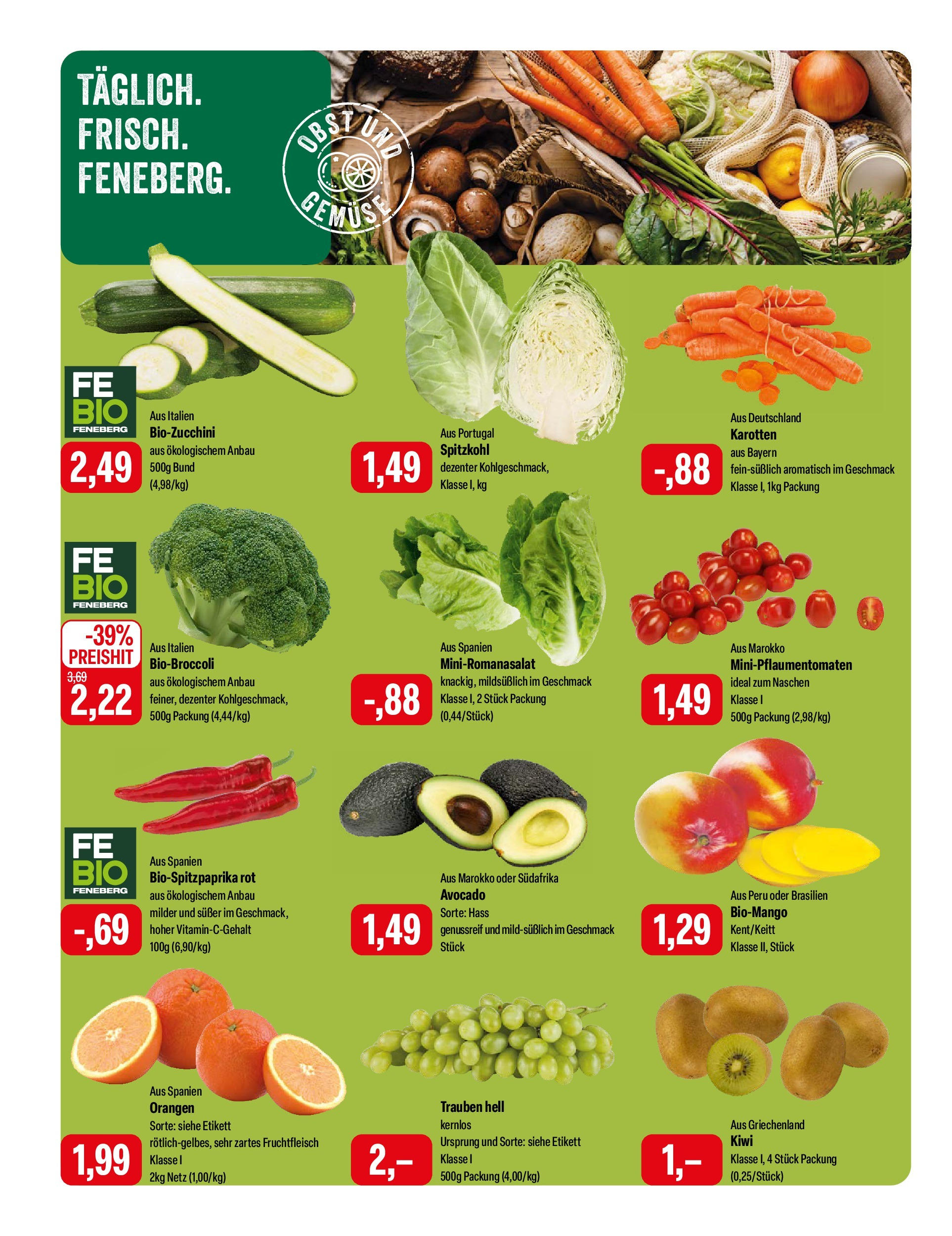 Feneberg Angebote (ab 16.01.2025) zum Blättern | Seite: 6 | Produkte: Trauben, Orangen, Avocado, Kiwi