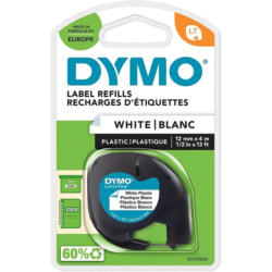 DYMO LT-Band Plastik 12mm x 4m schwarz auf weiß