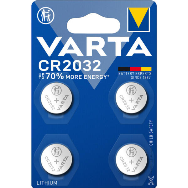 VARTA Lithium Knopfzelle Batterie CR2032 4 Stück