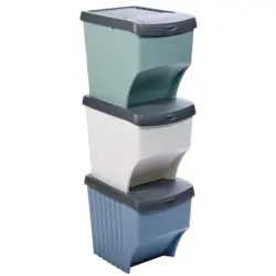 Recycling Behälter 3er Set mehrere Farben