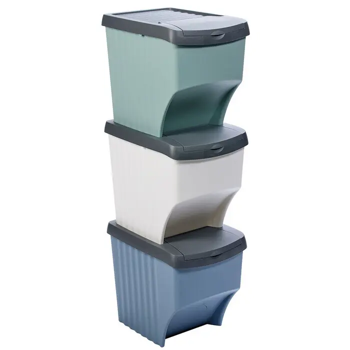 Recycling Behälter 3er Set mehrere Farben