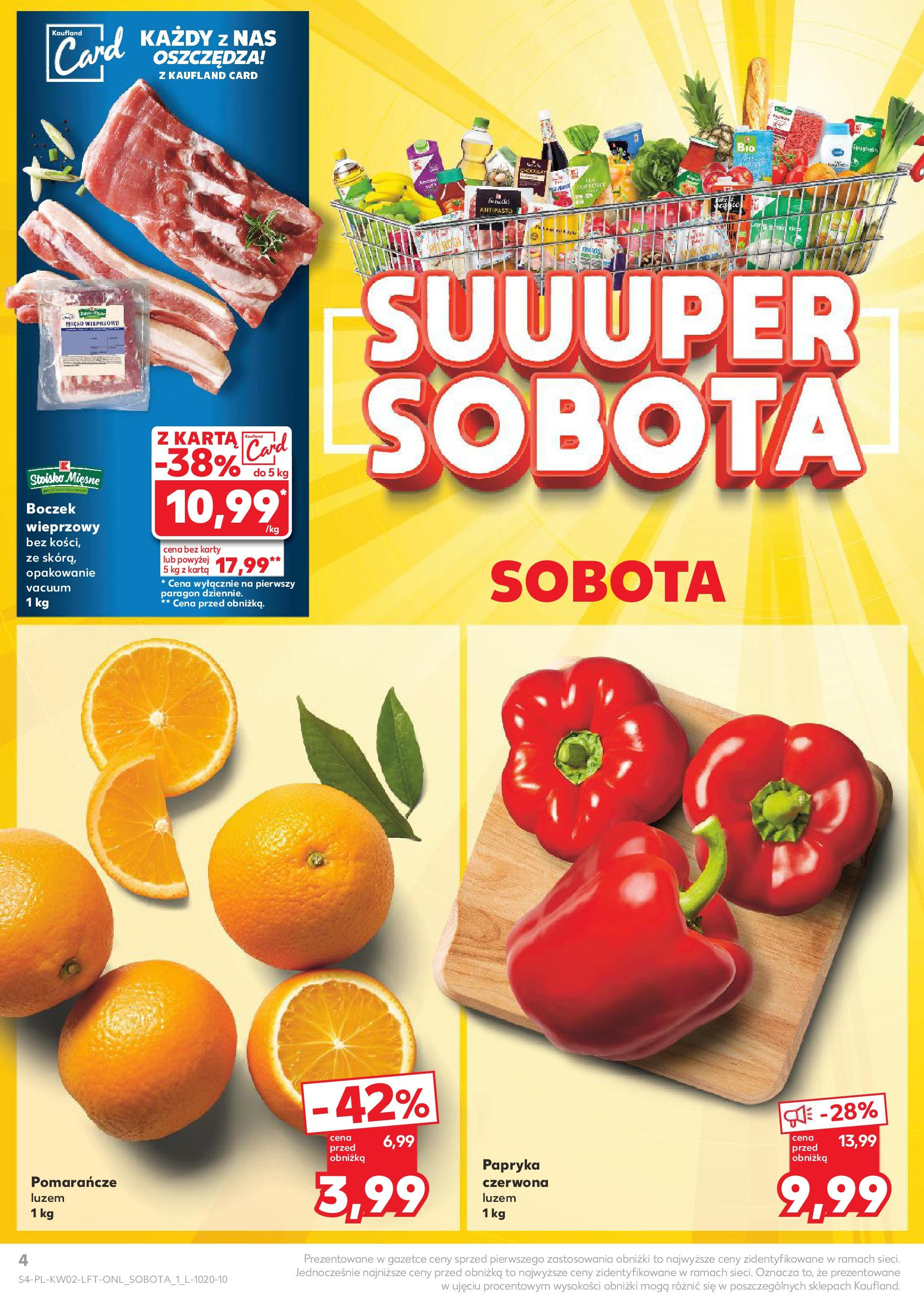 Kaufland gazetka od 09.01.2025 - od jutra PDF | Strona: 4 | Produkty: Karta, Papryka, Boczek, Pomarańcze