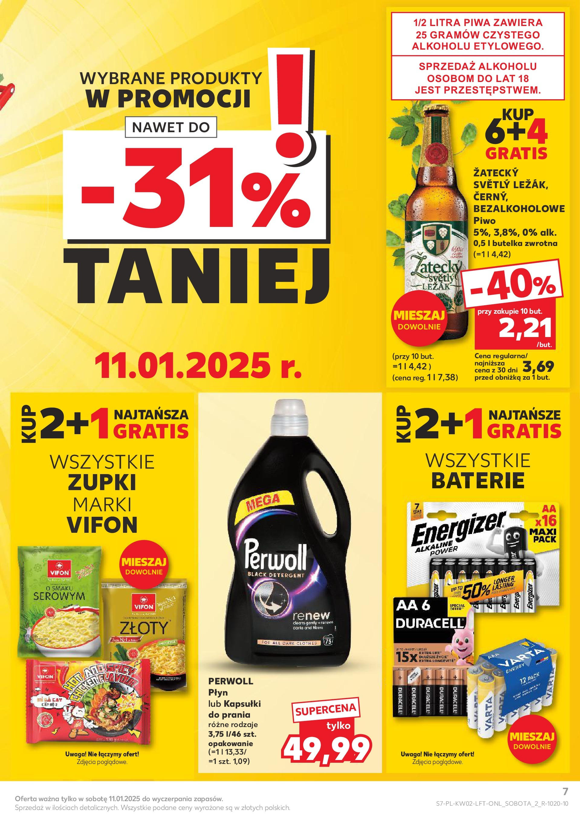 Kaufland gazetka od 09.01.2025 - od jutra PDF | Strona: 7 | Produkty: Baterie, Kapsułki do prania, Piwo, Detergent