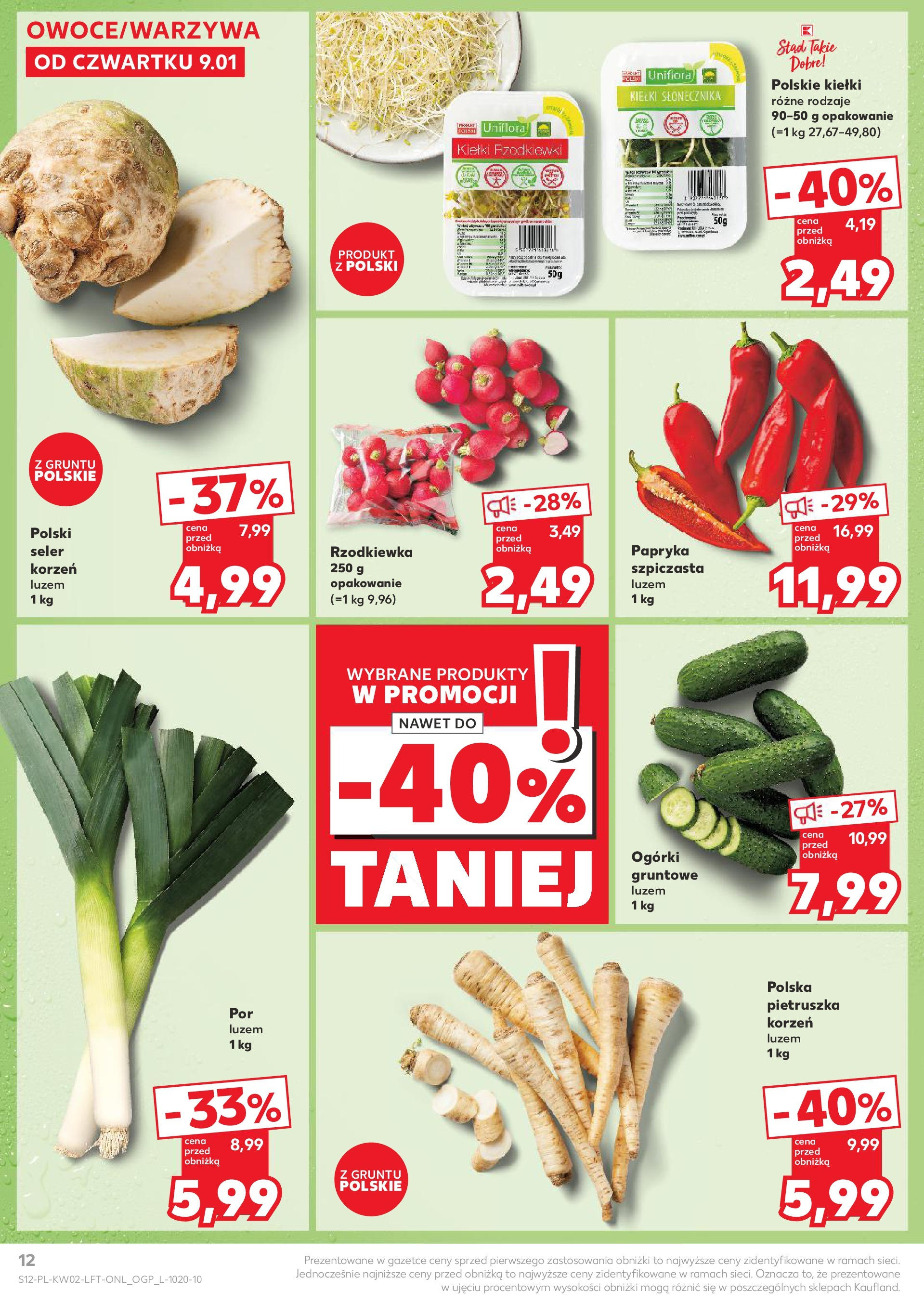 Kaufland gazetka od 09.01.2025 - od jutra PDF | Strona: 12 | Produkty: Pietruszka, Papryka, Ogórki