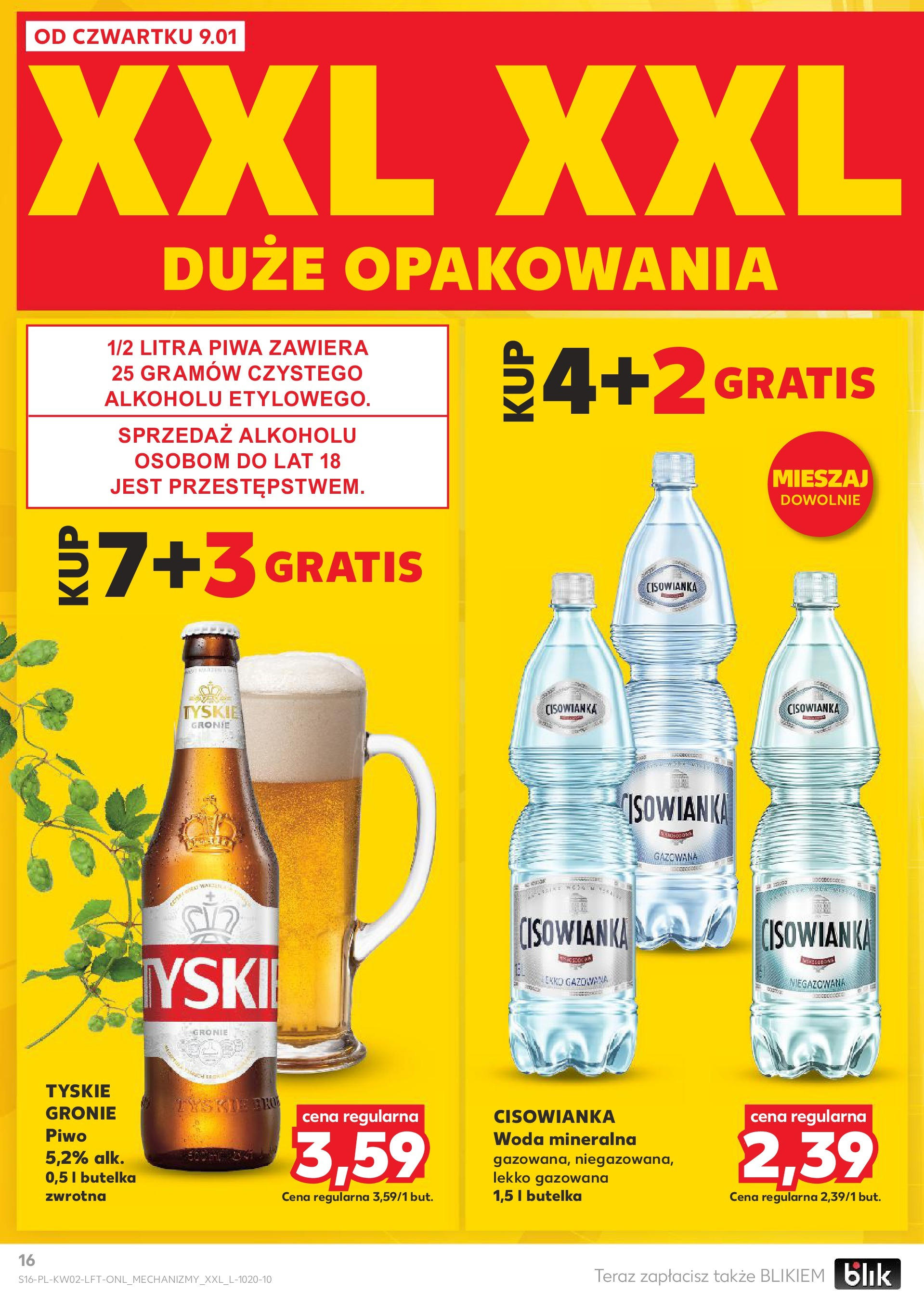 Kaufland gazetka od 09.01.2025 - od jutra PDF | Strona: 16 | Produkty: Tyskie, Piwo, Woda