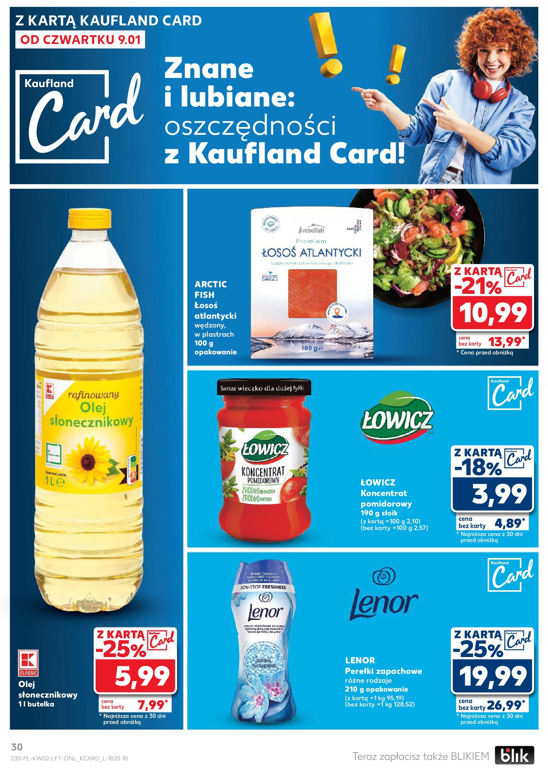 Kaufland gazetka od 09.01.2025 - od jutra PDF | Strona: 30 | Produkty: Karta, Olej słonecznikowy, Łosoś atlantycki, Olej