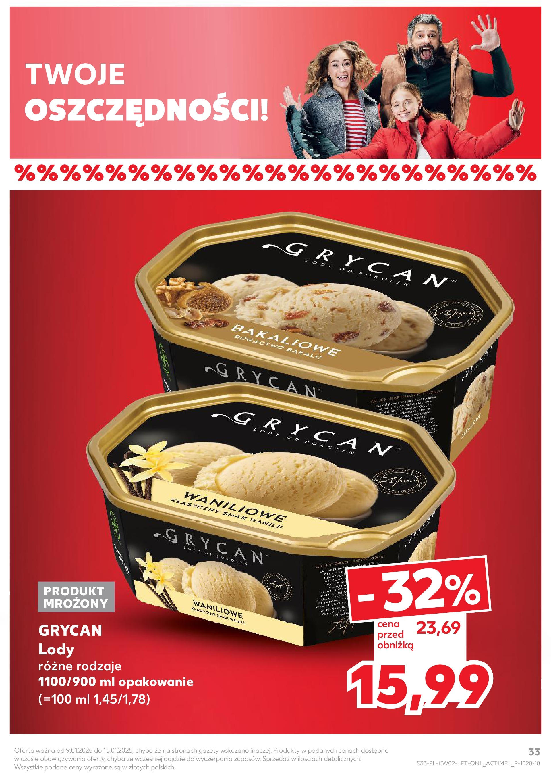 Kaufland gazetka od 09.01.2025 - od jutra PDF | Strona: 33 | Produkty: Lody