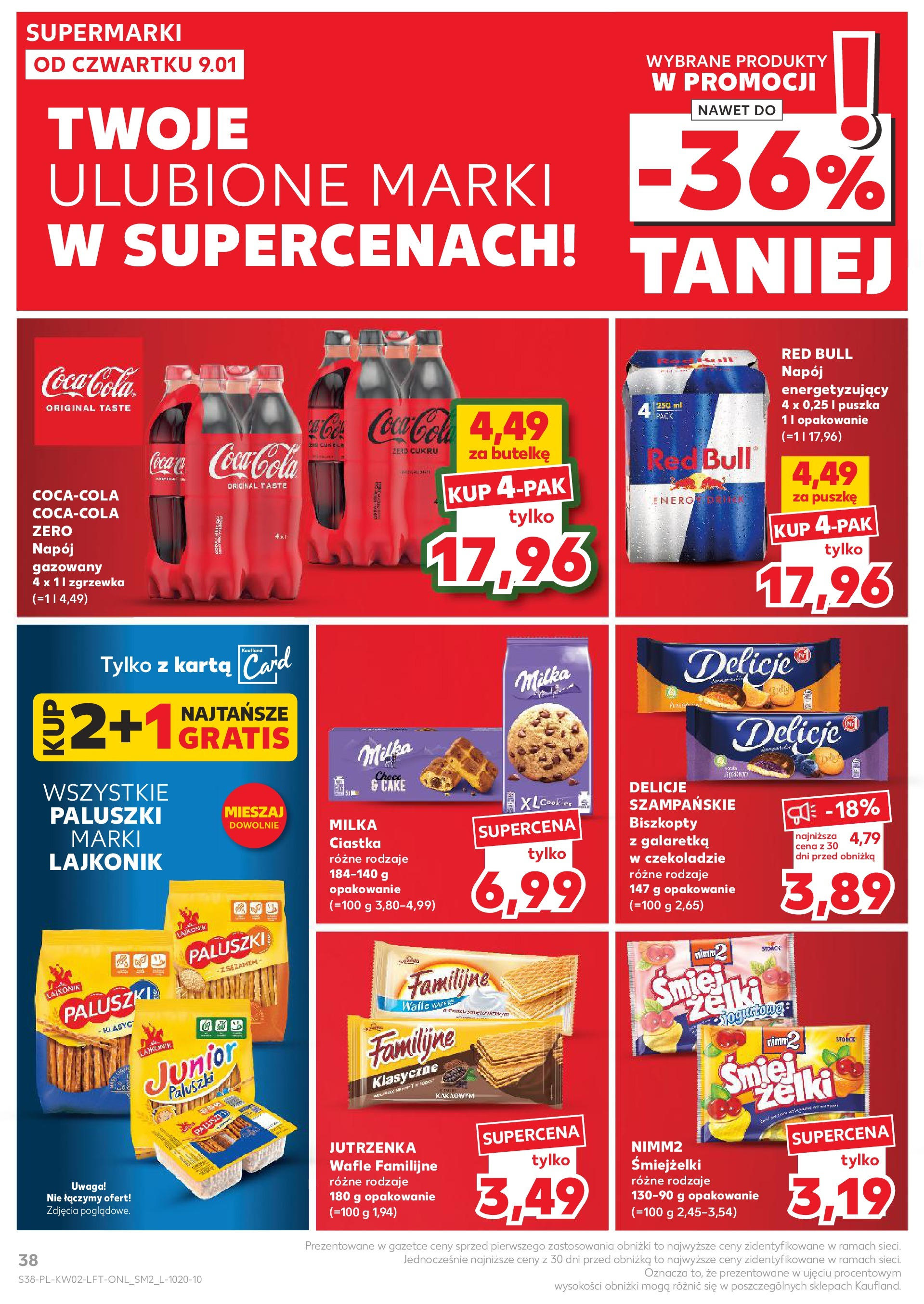 Kaufland gazetka od 09.01.2025 - od jutra PDF | Strona: 38 | Produkty: Galaretka, Red bull, Milka, Ciastka