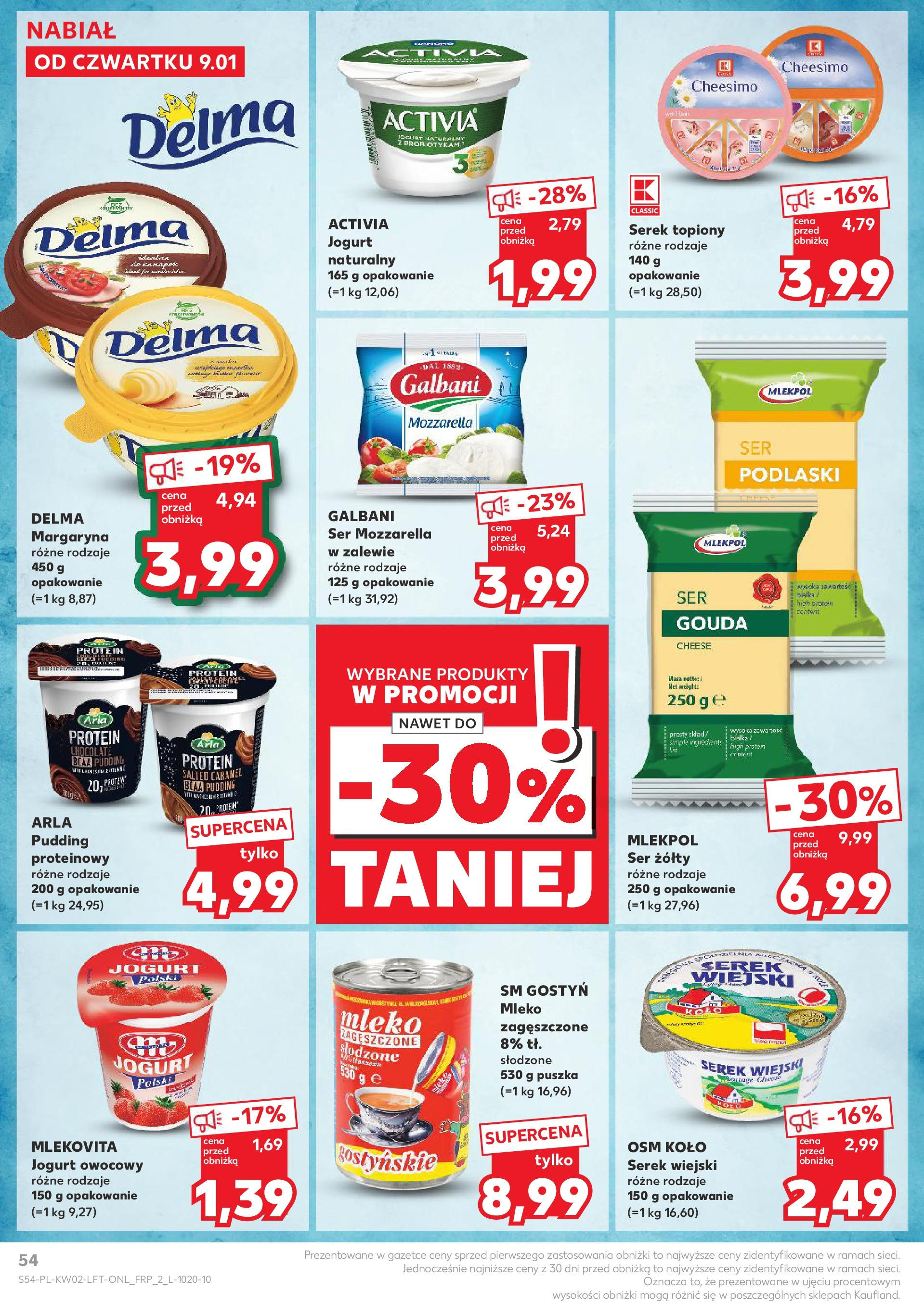 Kaufland gazetka od 09.01.2025 - od jutra PDF | Strona: 54 | Produkty: Serek, Margaryna, Mozzarella, Serek topiony