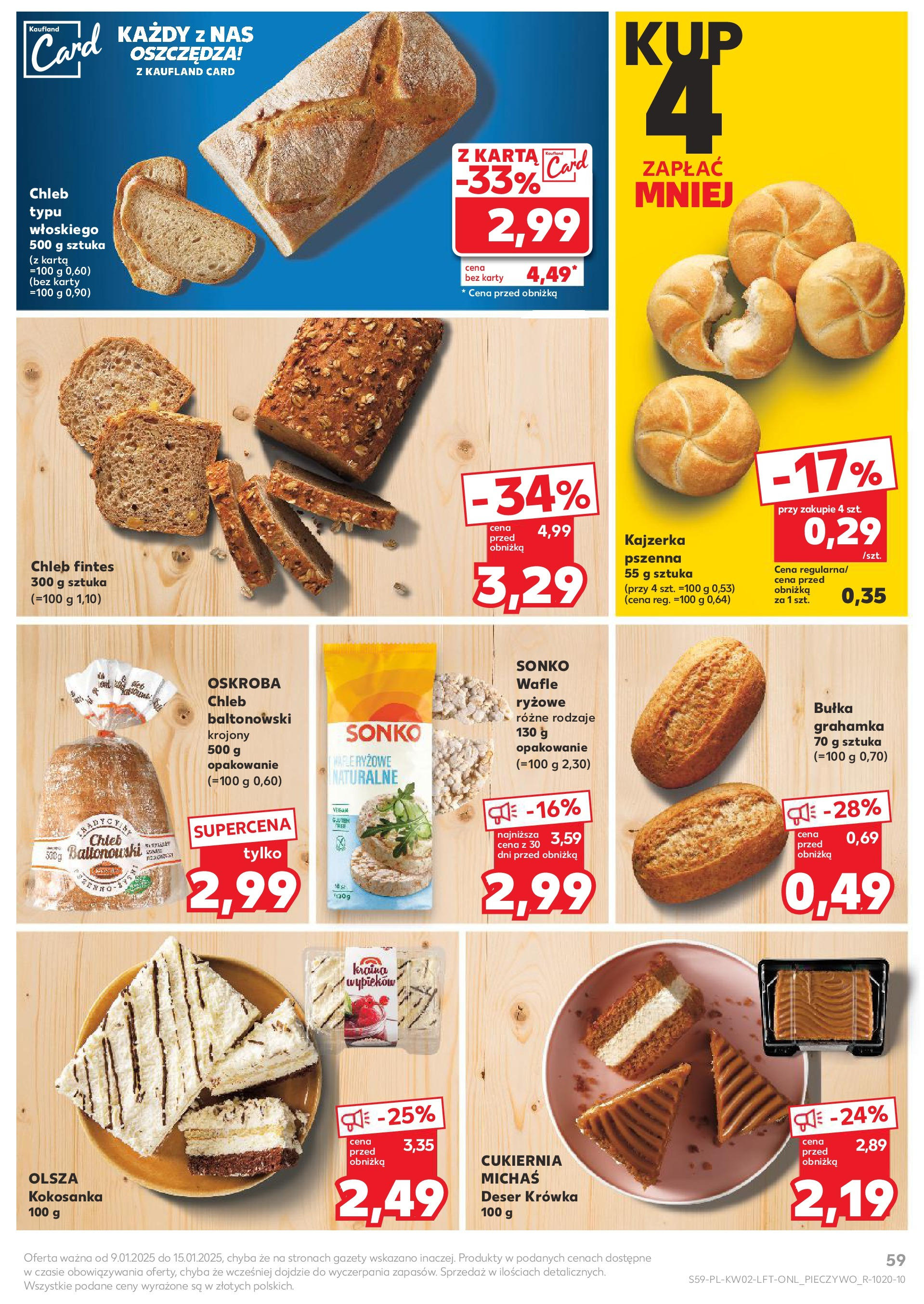 Kaufland gazetka od 09.01.2025 - od jutra PDF | Strona: 59 | Produkty: Karta, Wafle, Krowka, Bułka