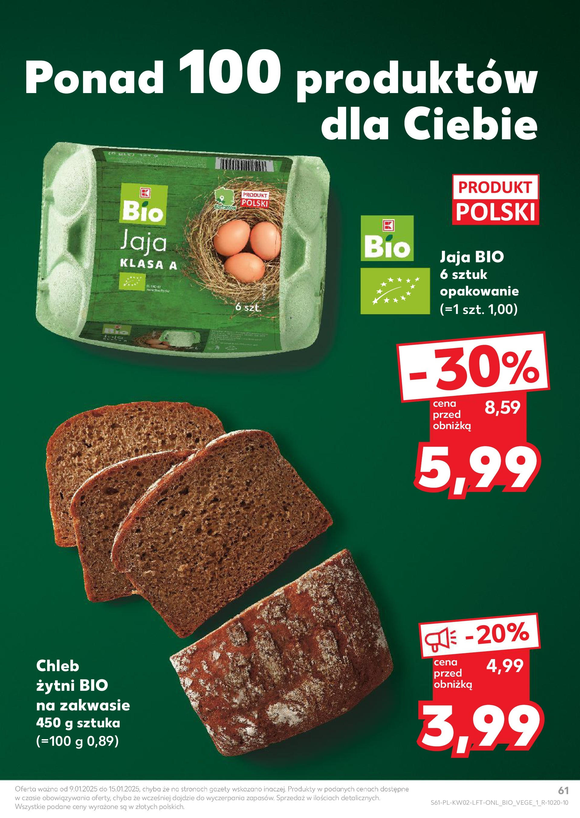 Kaufland gazetka od 09.01.2025 - od jutra PDF | Strona: 61 | Produkty: Chleb, Jaja