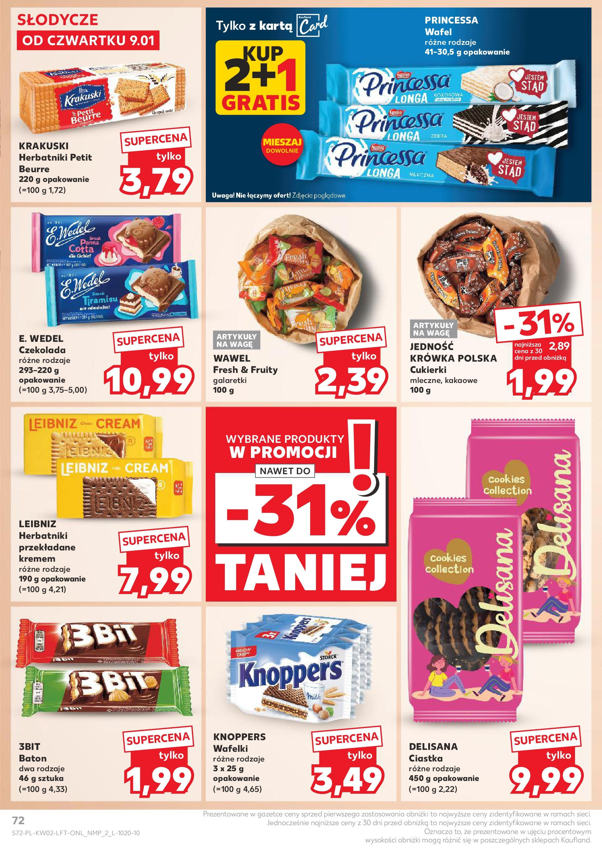 Kaufland gazetka od 09.01.2025 - od jutra PDF | Strona: 72 | Produkty: Krowka, Herbatniki, Wafelki, Cukierki