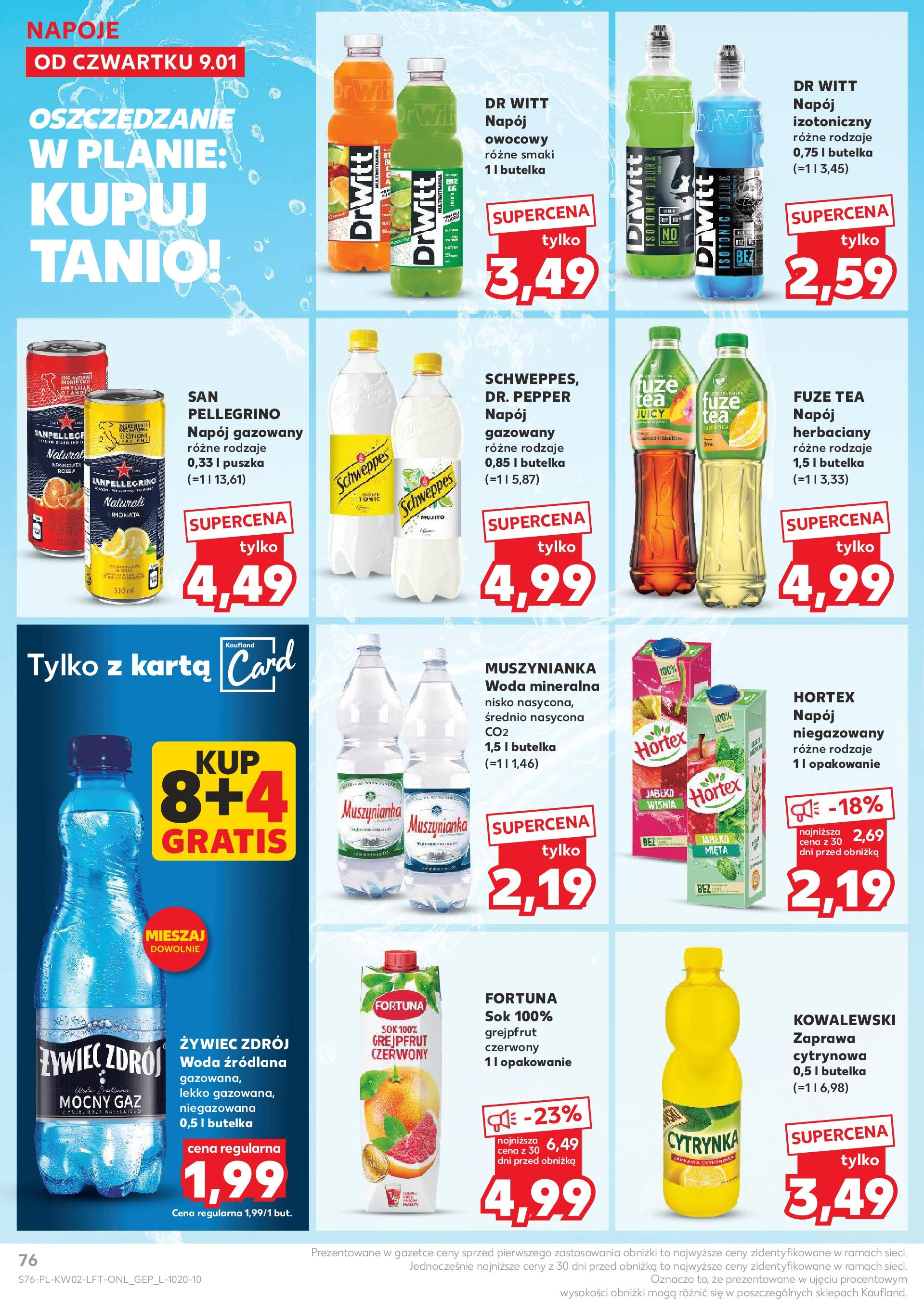 Kaufland gazetka od 09.01.2025 - od jutra PDF | Strona: 76 | Produkty: Karta, Napoje, Mięta, Woda