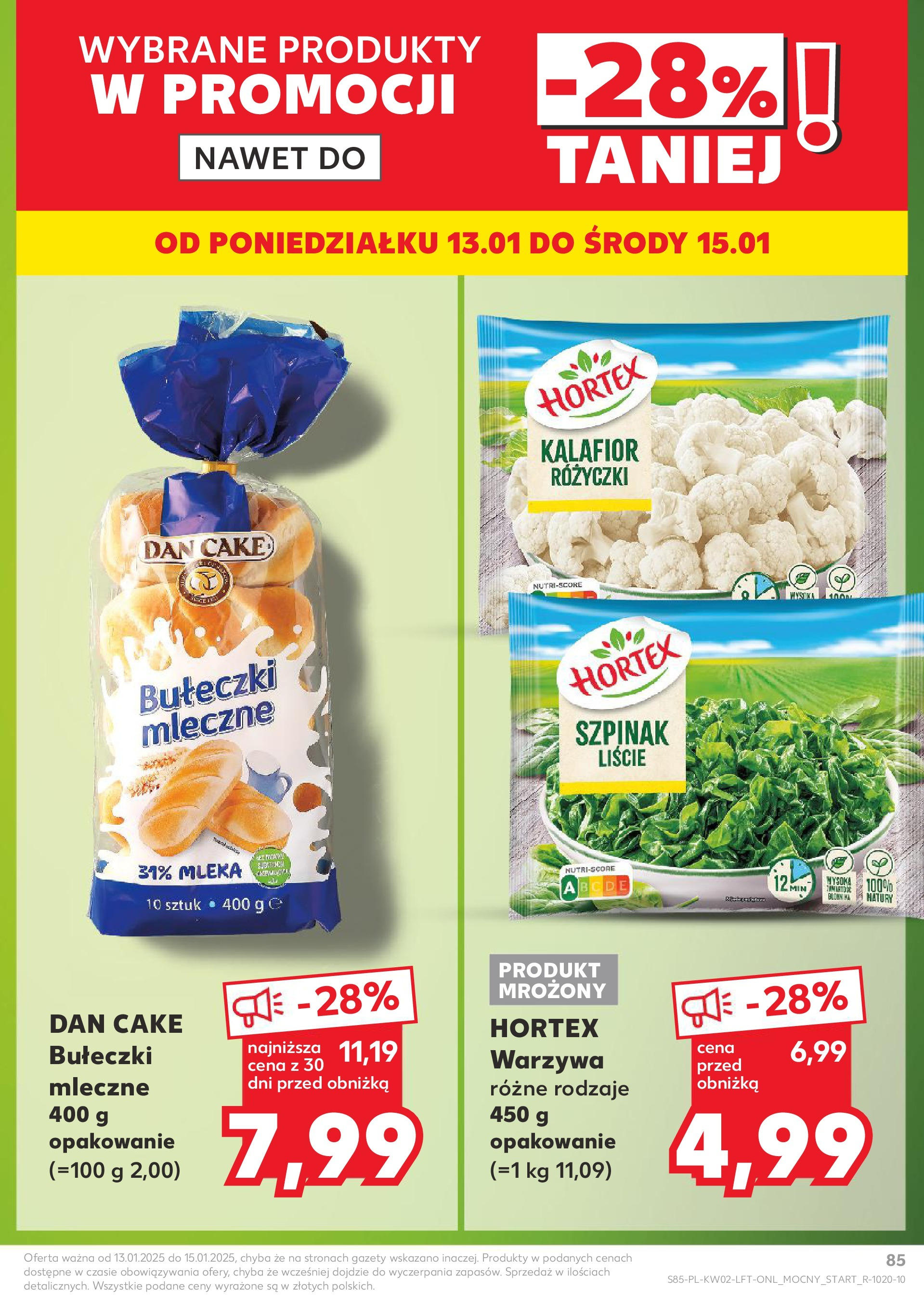 Kaufland gazetka od 09.01.2025 - od jutra PDF | Strona: 85 | Produkty: Kalafior, Mleka, Szpinak, Warzywa