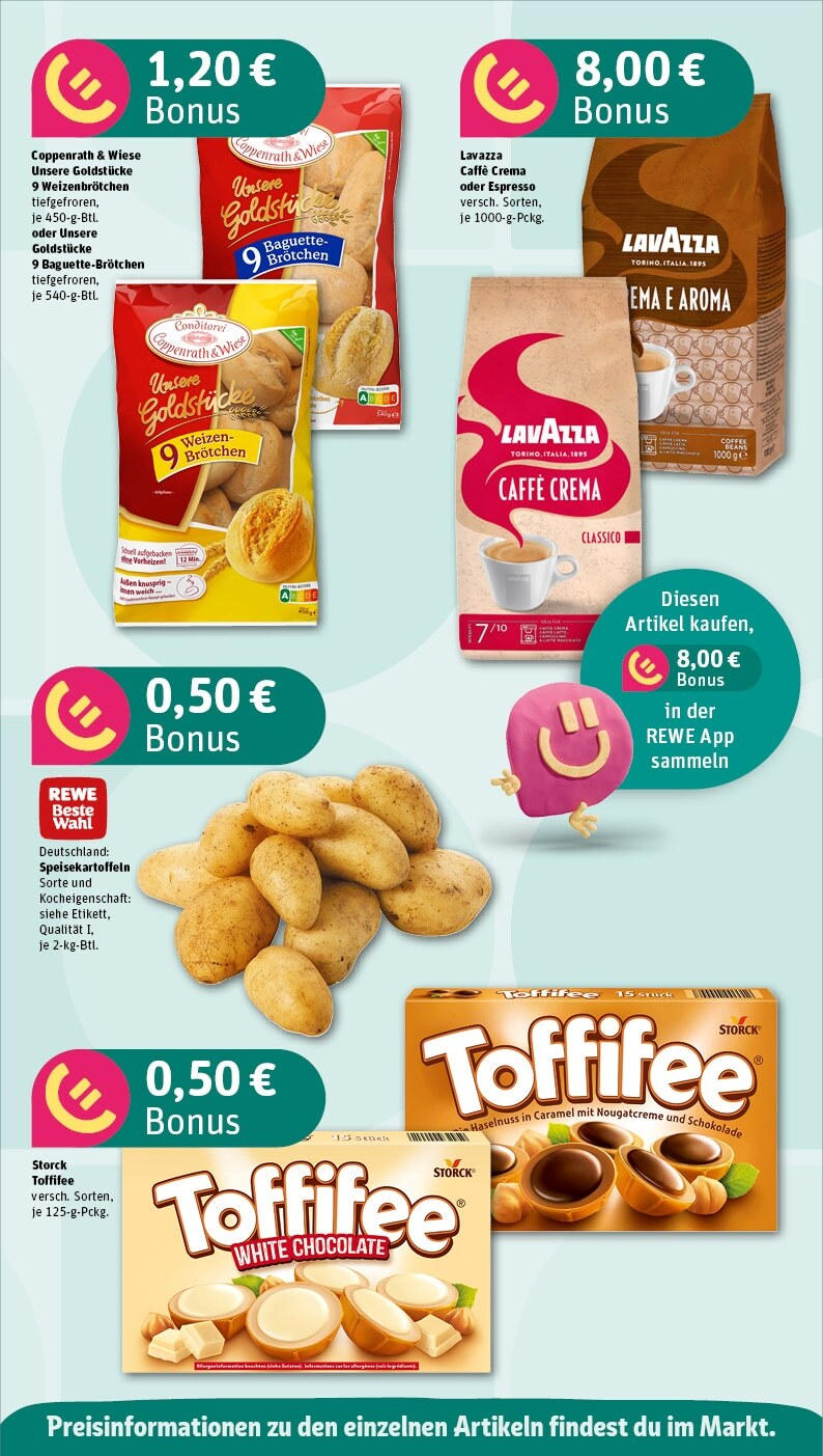 Rewe - Biberach, Eisenbahnstr. 9/11 (ab 13.01.2025) zum Blättern » Angebote | Seite: 5 | Produkte: Lavazza, Schokolade, Baguette, Toffifee