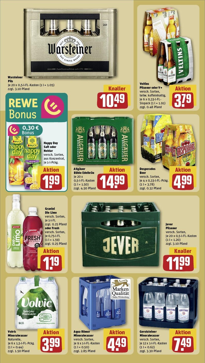 Rewe - Biberach, Eisenbahnstr. 9/11 (ab 13.01.2025) zum Blättern » Angebote | Seite: 20 | Produkte: Warsteiner, Jever, Granini, Granini die limo