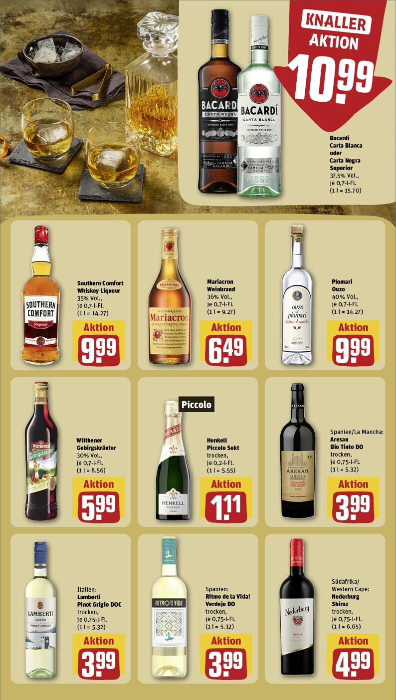 Rewe - Biberach, Eisenbahnstr. 9/11 (ab 13.01.2025) zum Blättern » Angebote | Seite: 21 | Produkte: Ouzo, Wilthener, Sekt, Whiskey