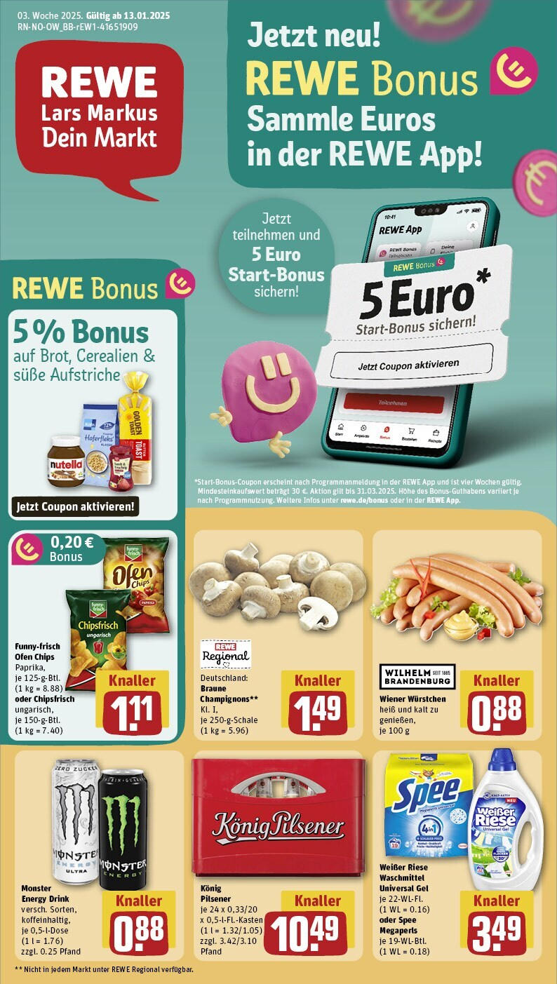 REWE Prospekt ab 13.01.2025 nächste Woche - Bad Driburg, Lange Str. 110