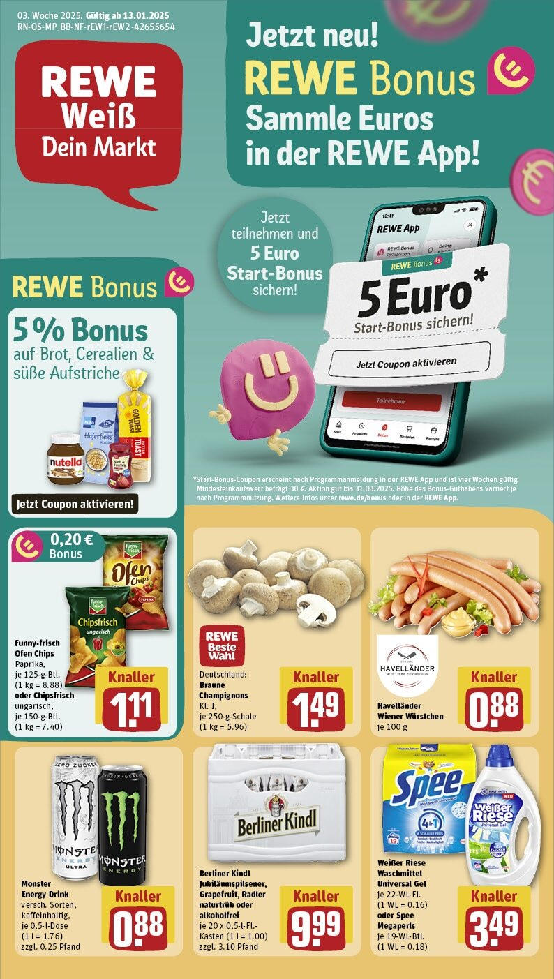 REWE Prospekt ab 13.01.2025 nächste Woche - Wittstock / Dosse, Röbeler Str. 47