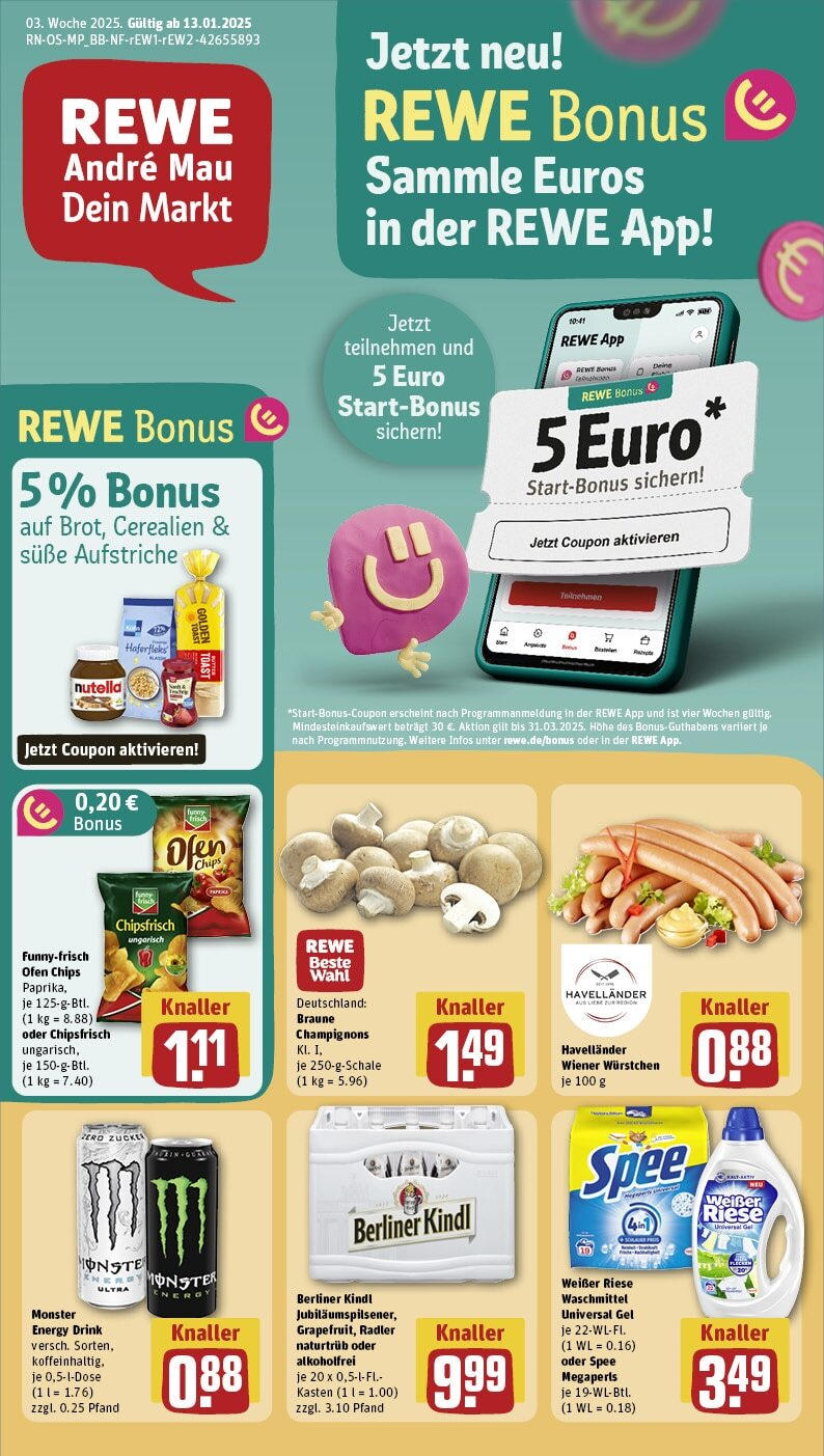 REWE Prospekt ab 13.01.2025 nächste Woche - Rostock, Goerdeler Str. 51