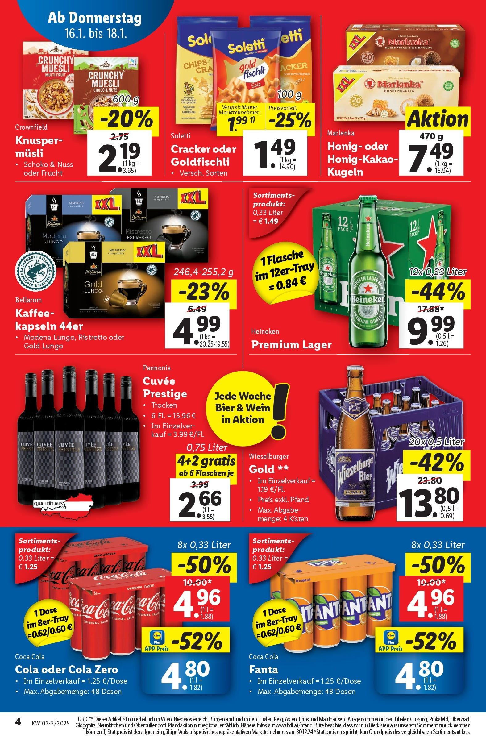 Lidl Flugblatt - Wien ab 16.01.2025 - Angebote ab donnerstag | Seite: 4 | Produkte: Chips, Zucker, Kaffee, Wein