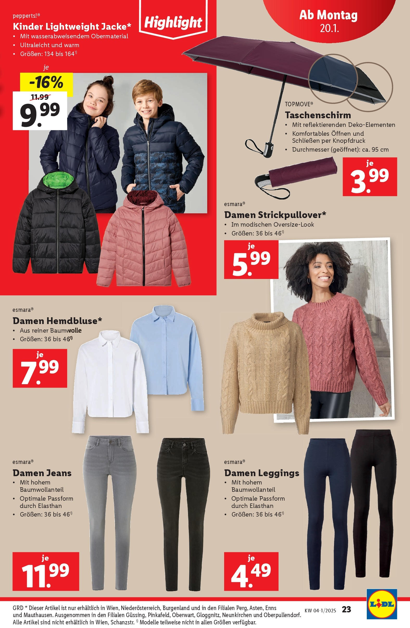 Lidl Flugblatt - Wien ab 16.01.2025 - Angebote ab donnerstag | Seite: 23 | Produkte: Leggings, Jeans