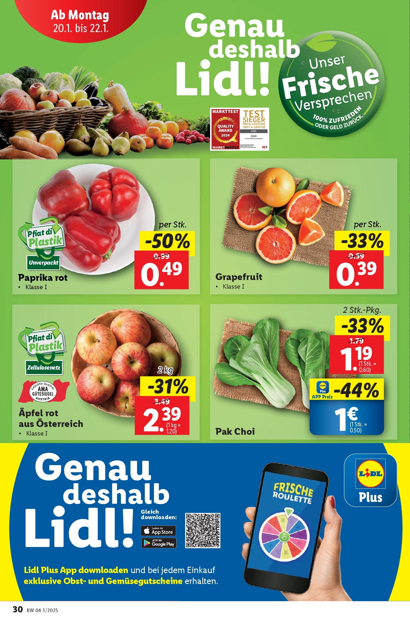 Lidl Flugblatt - Wien ab 16.01.2025 - Angebote ab donnerstag | Seite: 32 | Produkte: Grapefruit, Gemüse, Obst, Äpfel