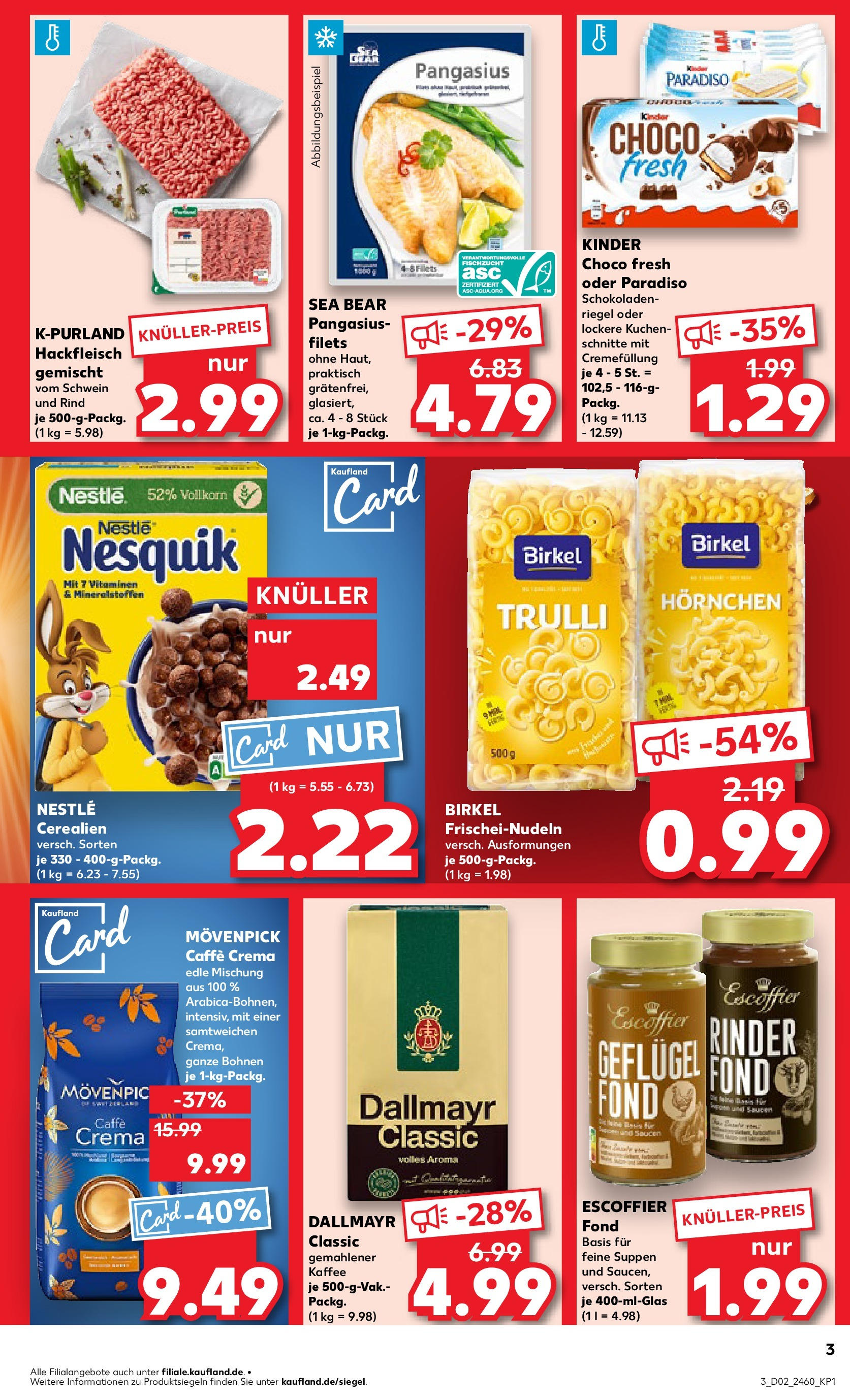 Kaufland - Nürnberg, Fürther Straße 187 (ab 09.01.2025) » Angebote Online zum Blättern | Seite: 3 | Produkte: Nesquik, Dallmayr, Kuchen, Hackfleisch