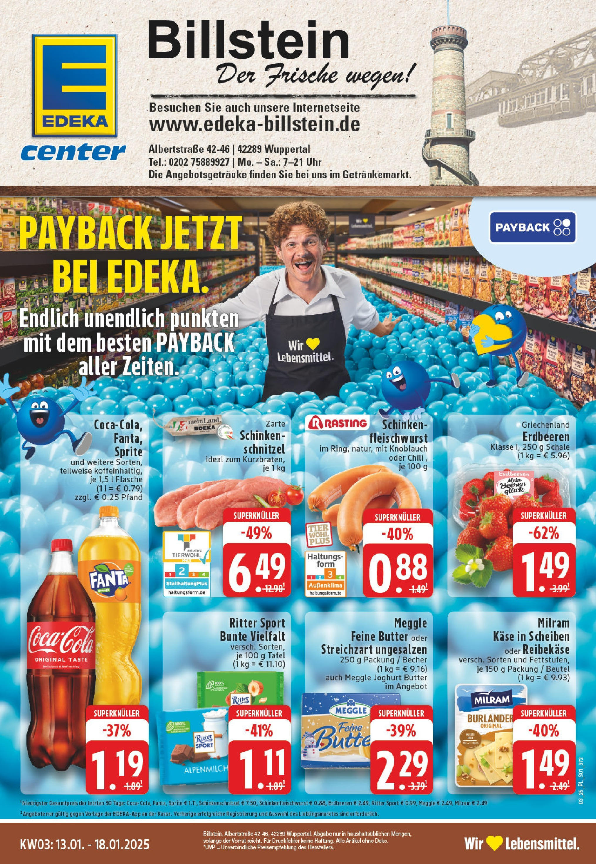 EDEKA Prospekt ab 13.01.2025 - E center Wuppertal, Albertstraße 42-46 Online