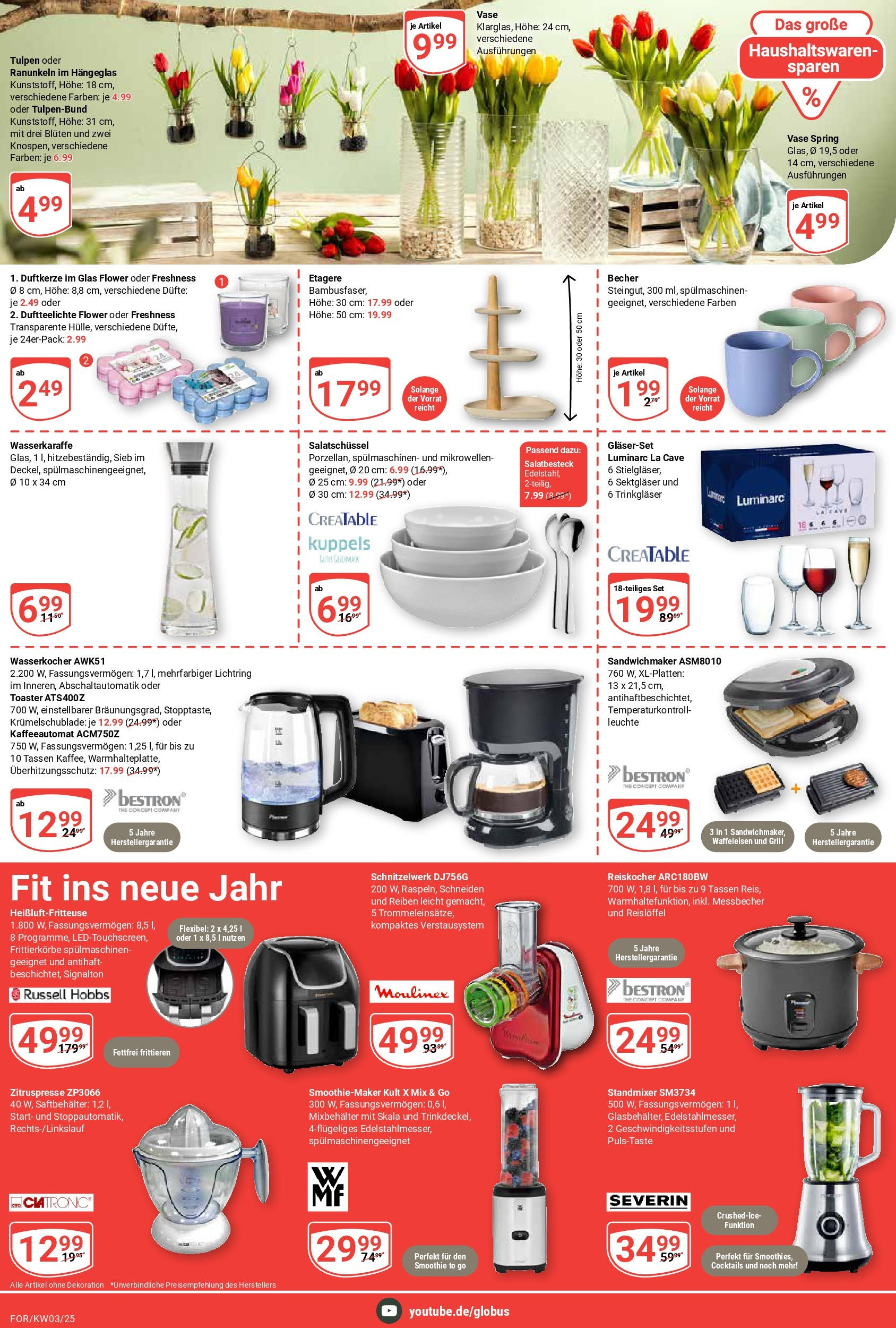 Globus - Forchheim, Willy-Brandt-Allee 1 (ab 13.01.2025) » Angebote online | Seite: 22 | Produkte: Grill, Wasserkocher, Sandwichmaker, Heißluftfritteuse