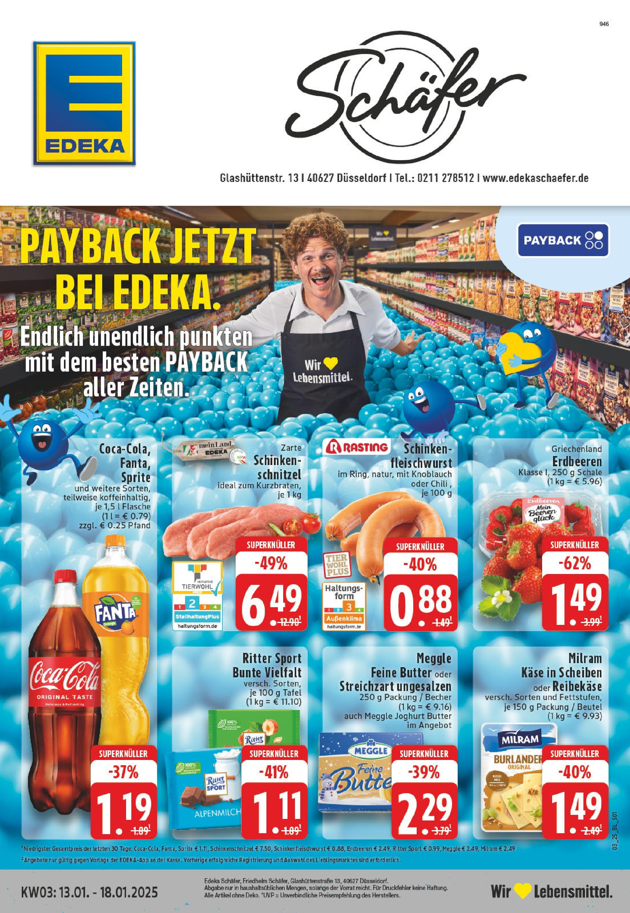 EDEKA Prospekt ab 13.01.2025 - Düsseldorf, Glashüttenstraße 13 Online