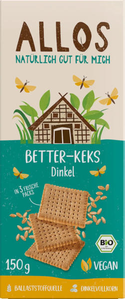 ALLOS Kekse, Better-Keks Dinkel, vegan