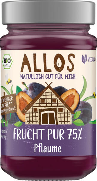 ALLOS Fruchtaufstrich, Frucht Pur Pflaume 75% Frucht