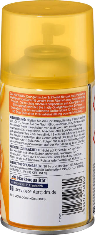 Denkmit Lufterfrischer Automatisches Duftspray Orangenzauber & Zitrone Nachfüllpack