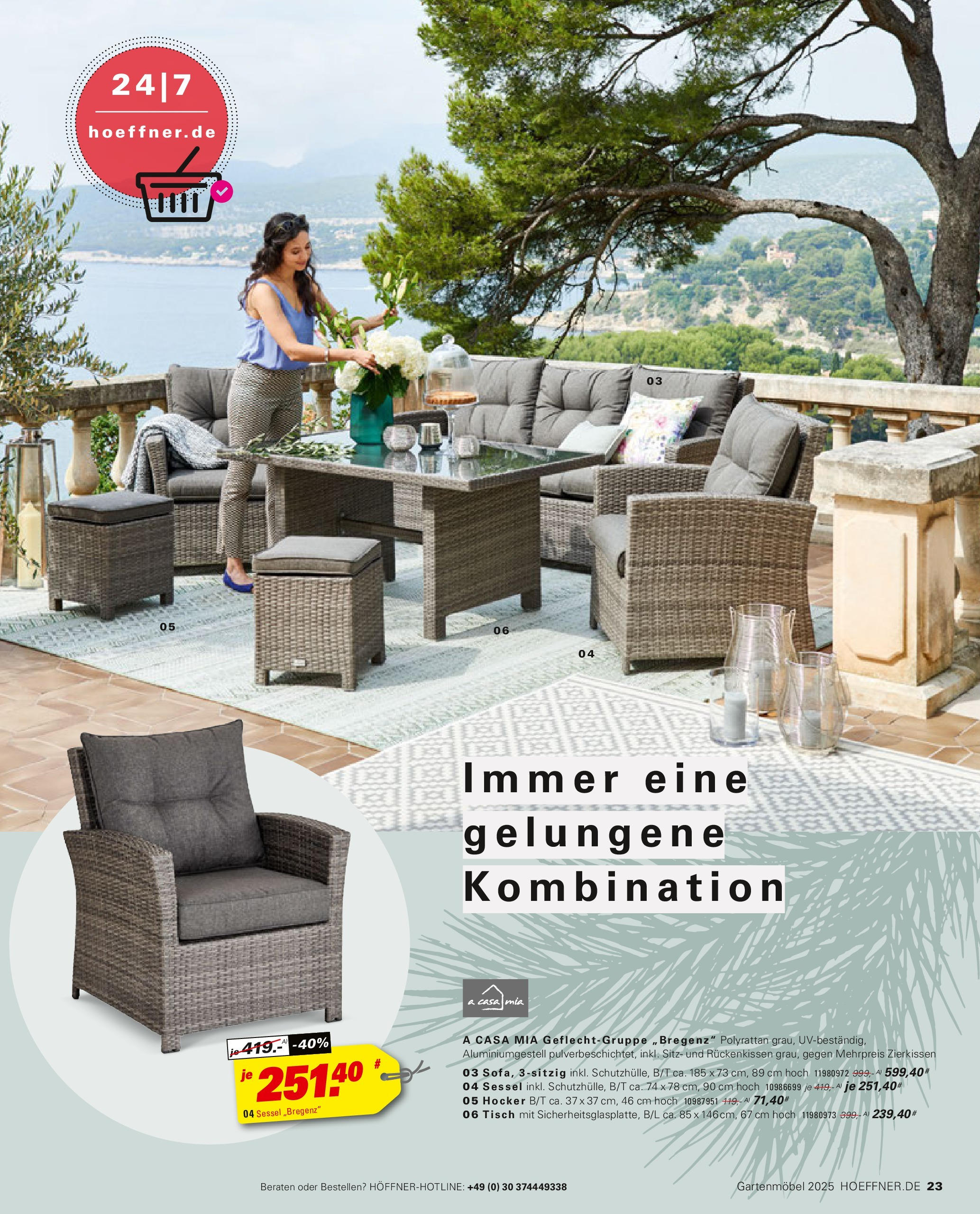 Höffner - Höffner: Möbelangebote (ab 31.01.2025) zum Blättern | Seite: 23 | Produkte: Hocker, Sessel, Tisch, Gartenmöbel