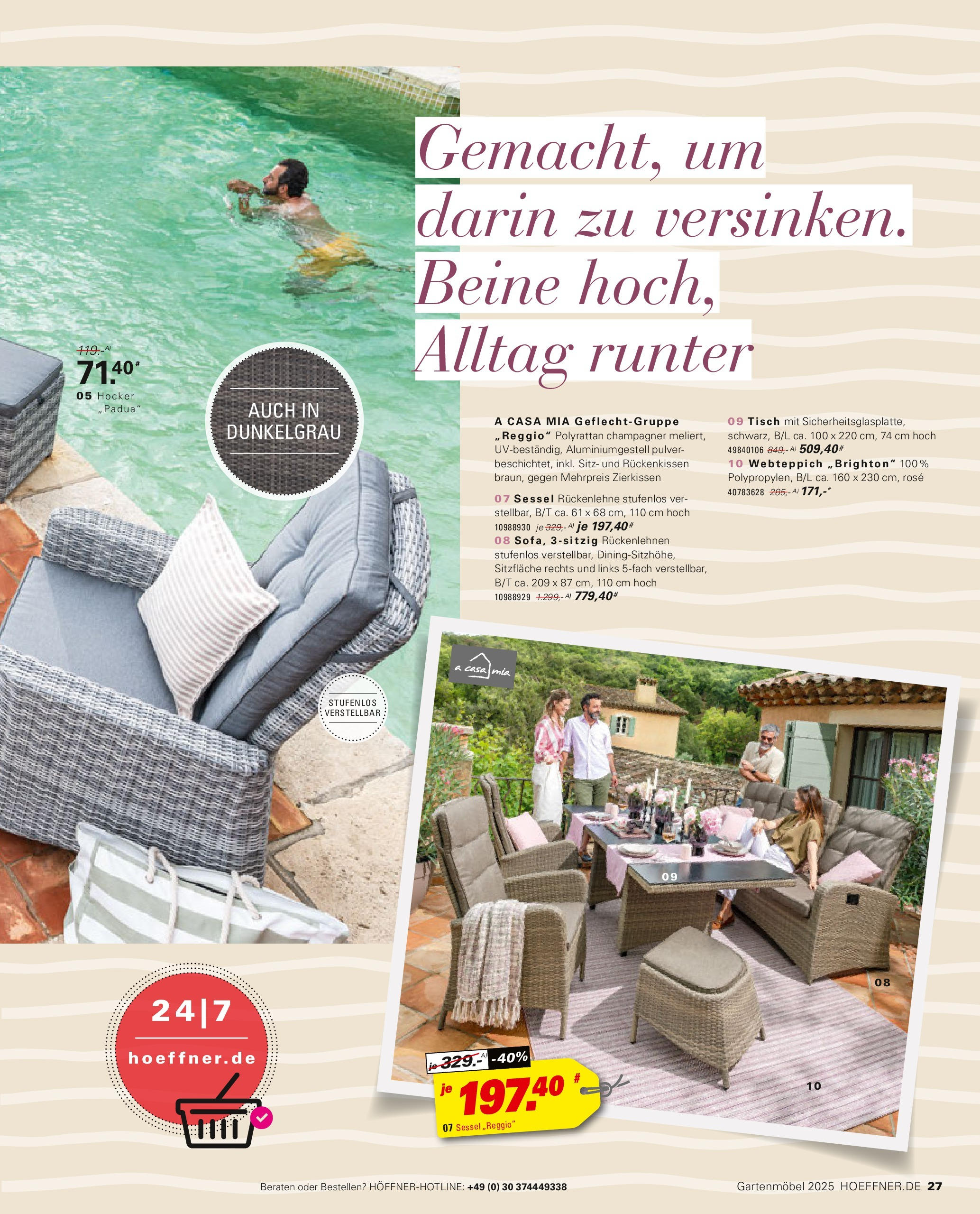 Höffner - Höffner: Möbelangebote (ab 31.01.2025) zum Blättern | Seite: 27 | Produkte: Hocker, Sessel, Tisch, Gartenmöbel