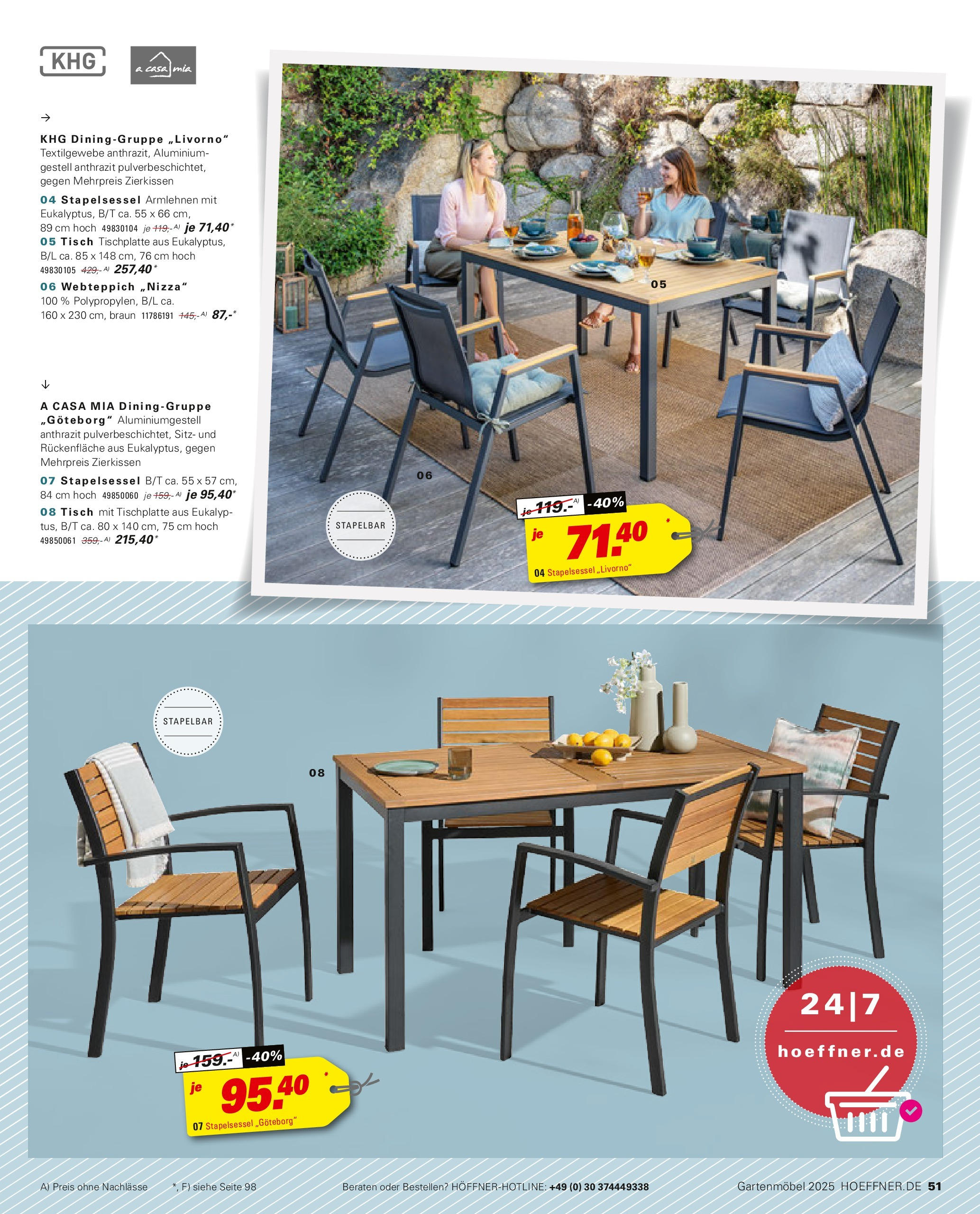 Höffner - Höffner: Möbelangebote (ab 31.01.2025) zum Blättern | Seite: 51 | Produkte: Tisch, Gartenmöbel