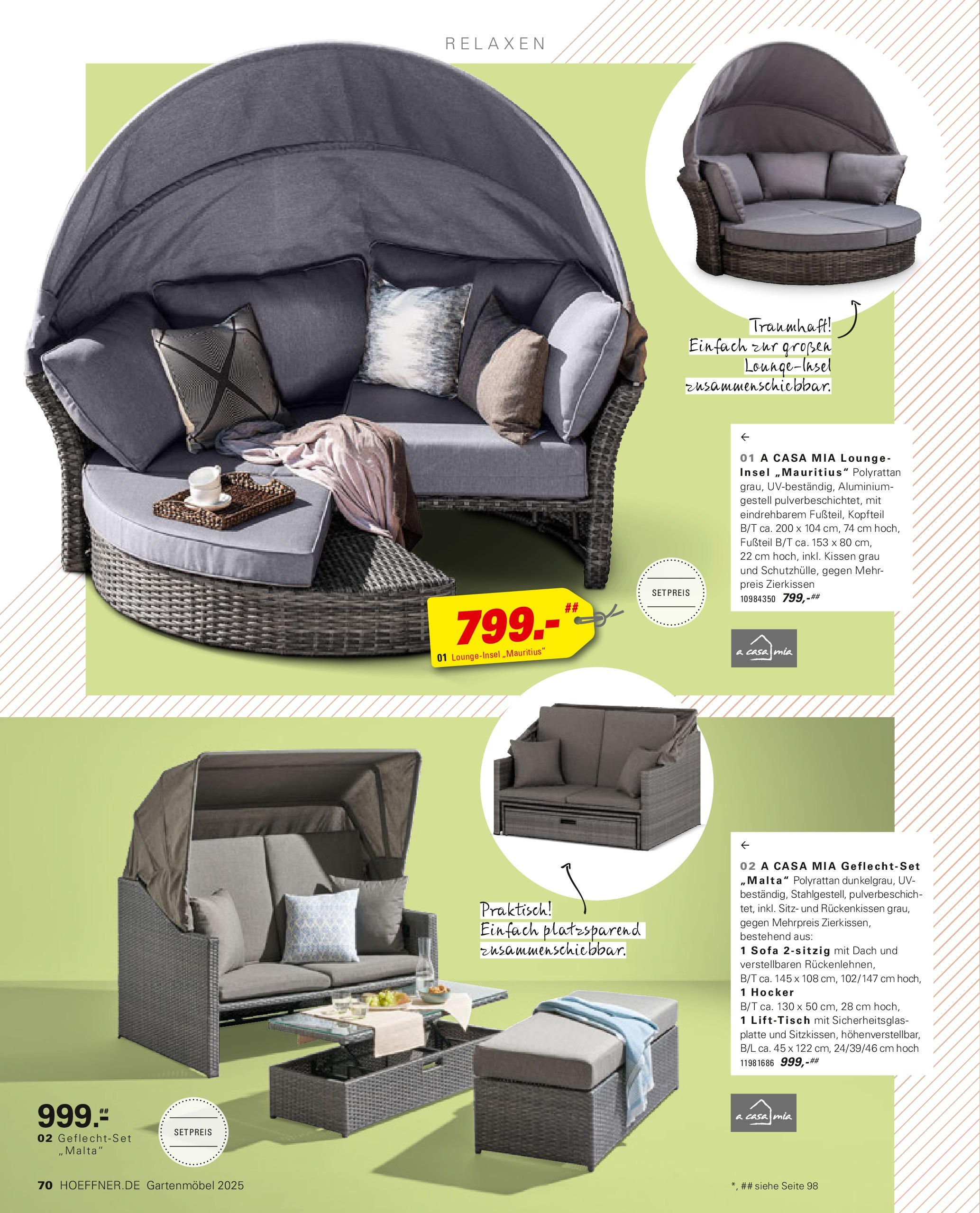 Höffner - Höffner: Möbelangebote (ab 31.01.2025) zum Blättern | Seite: 70 | Produkte: Hocker, Kissen, Sofa, Gartenmöbel