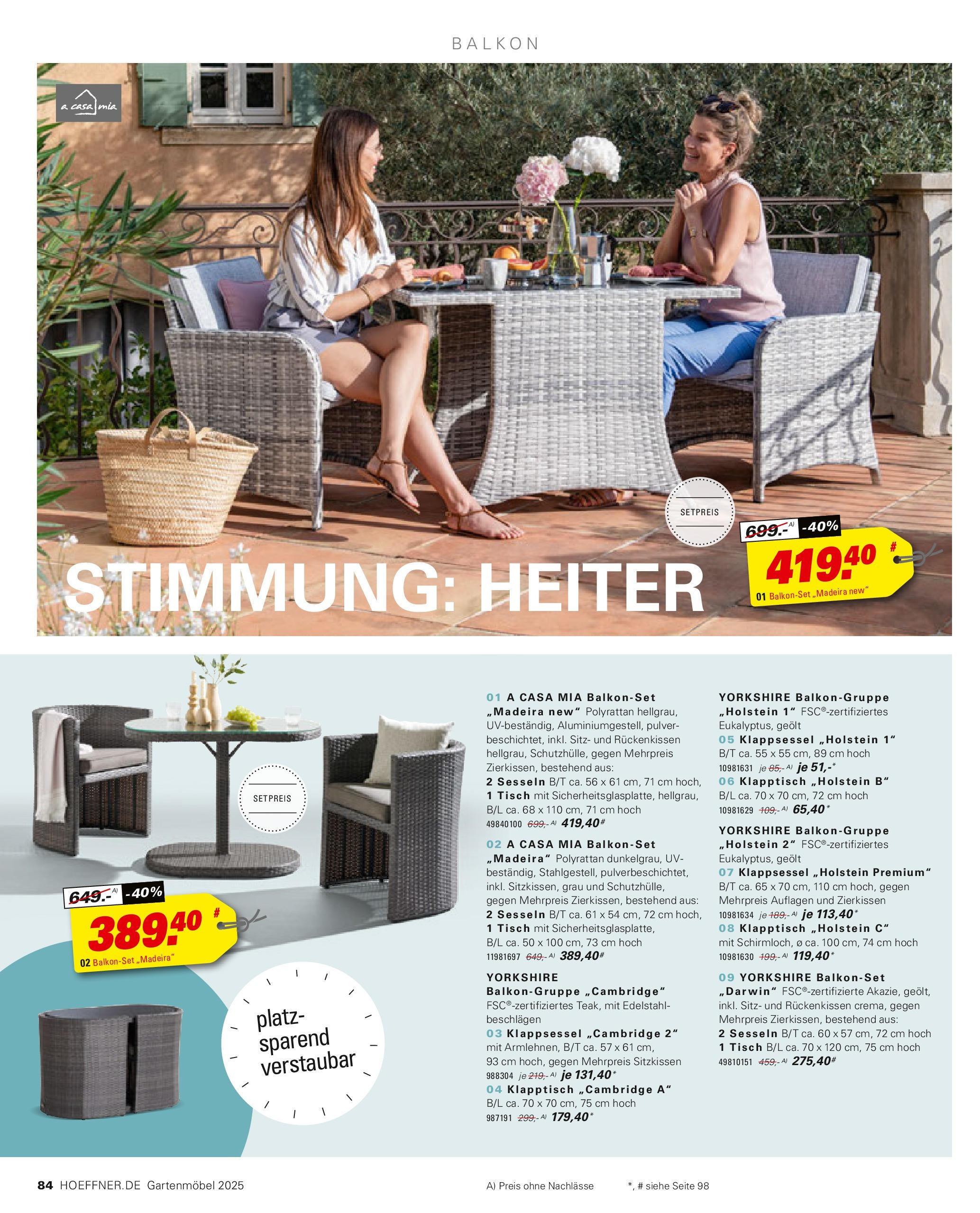 Höffner - Höffner: Möbelangebote (ab 31.01.2025) zum Blättern | Seite: 84 | Produkte: Tisch, Gartenmöbel