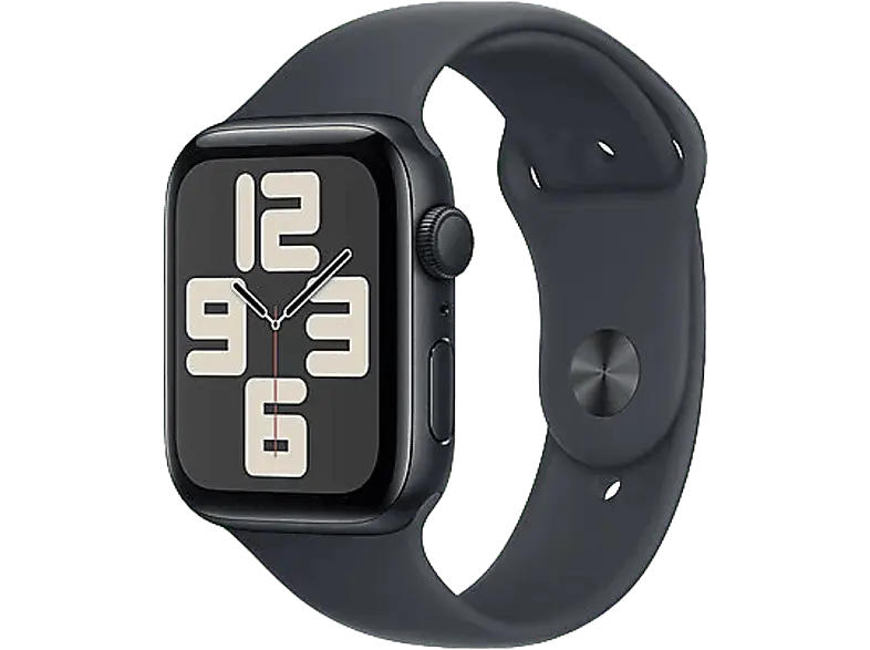 Apple Watch SE 2024 GPS 44 mm Aluminiumgehäuse, Sportarmband M/L, Mitternacht; Smartwatch