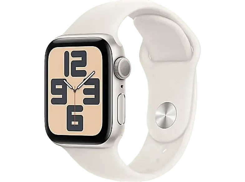 Apple Watch SE 2024 GPS 40mm Aluminiumgehäuse, Sportarmband S/M, Polarstern; Smartwatch