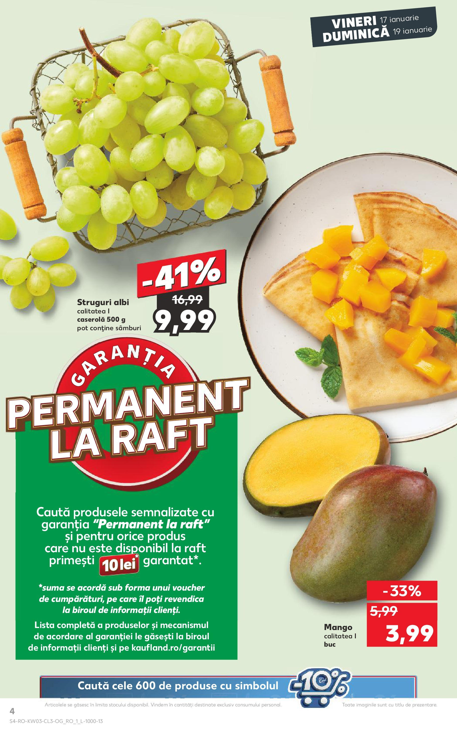 Catalog Kaufland - Bucureşti 17.01.2025 - Revista si Oferta | Pagină: 4 | Produse: Struguri, Raft, Mango