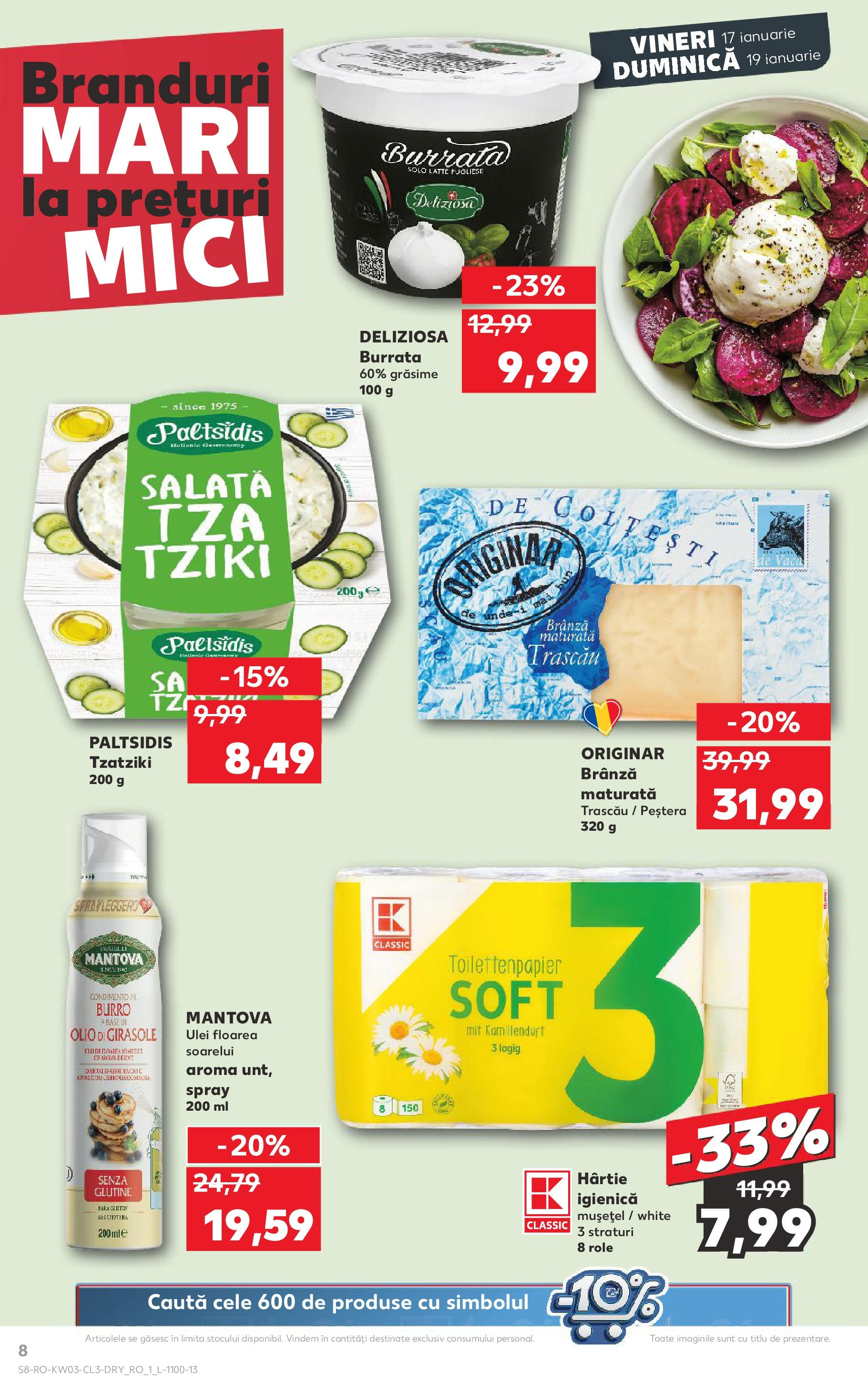 Catalog Kaufland - Râmnicu Vâlcea 17.01.2025 - Revista si Oferta | Pagină: 8 | Produse: Role, Mici, Brânză, Salată