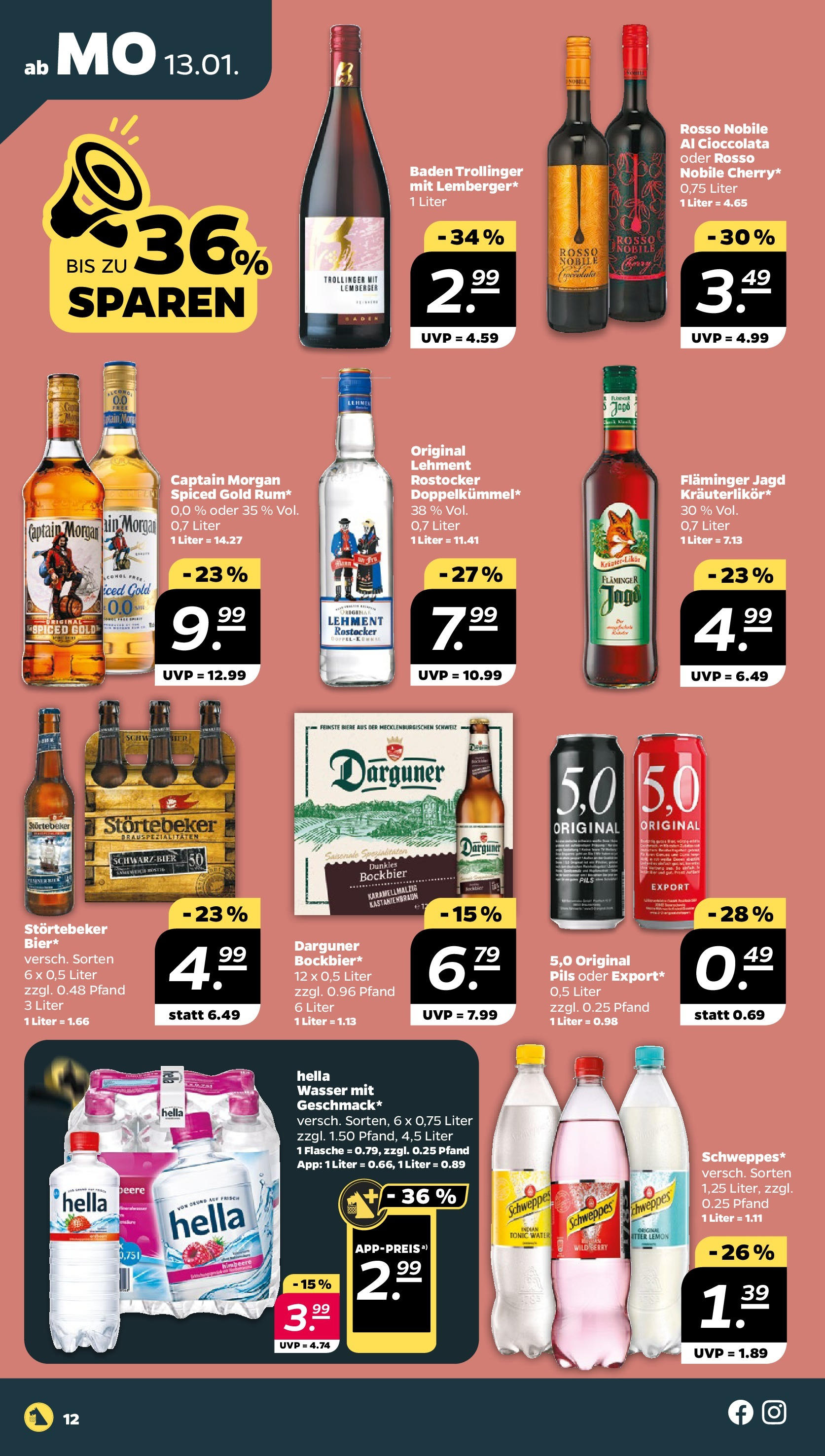 Netto Prospekt 	 ab 13.01.2025 → Angebote nächste Woche | Seite: 12 | Produkte: Bier, Pils, Hella, Himbeere