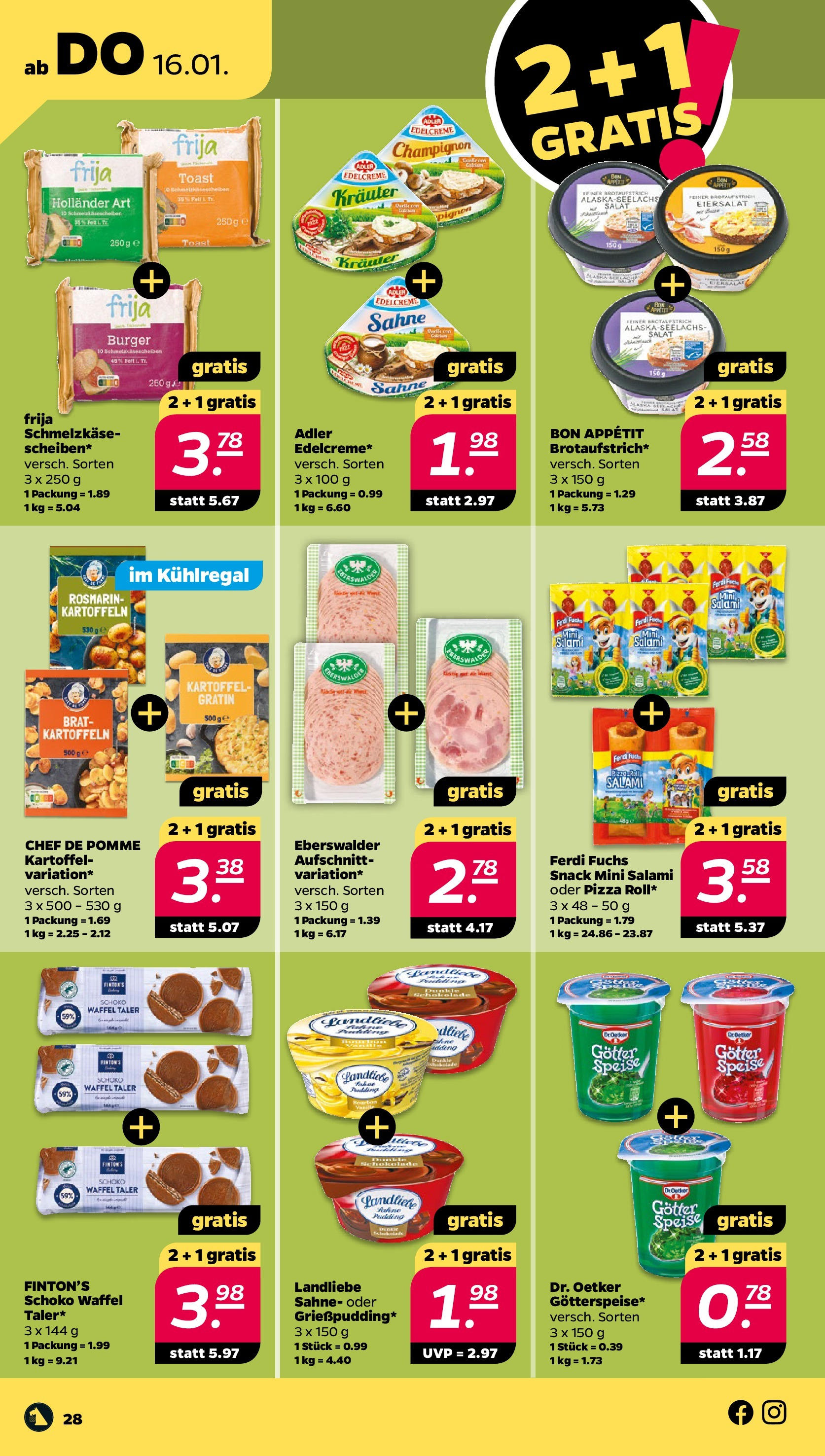 Netto Prospekt 	 ab 13.01.2025 → Angebote nächste Woche | Seite: 28 | Produkte: Kartoffeln, Salami, Sahne, Salat