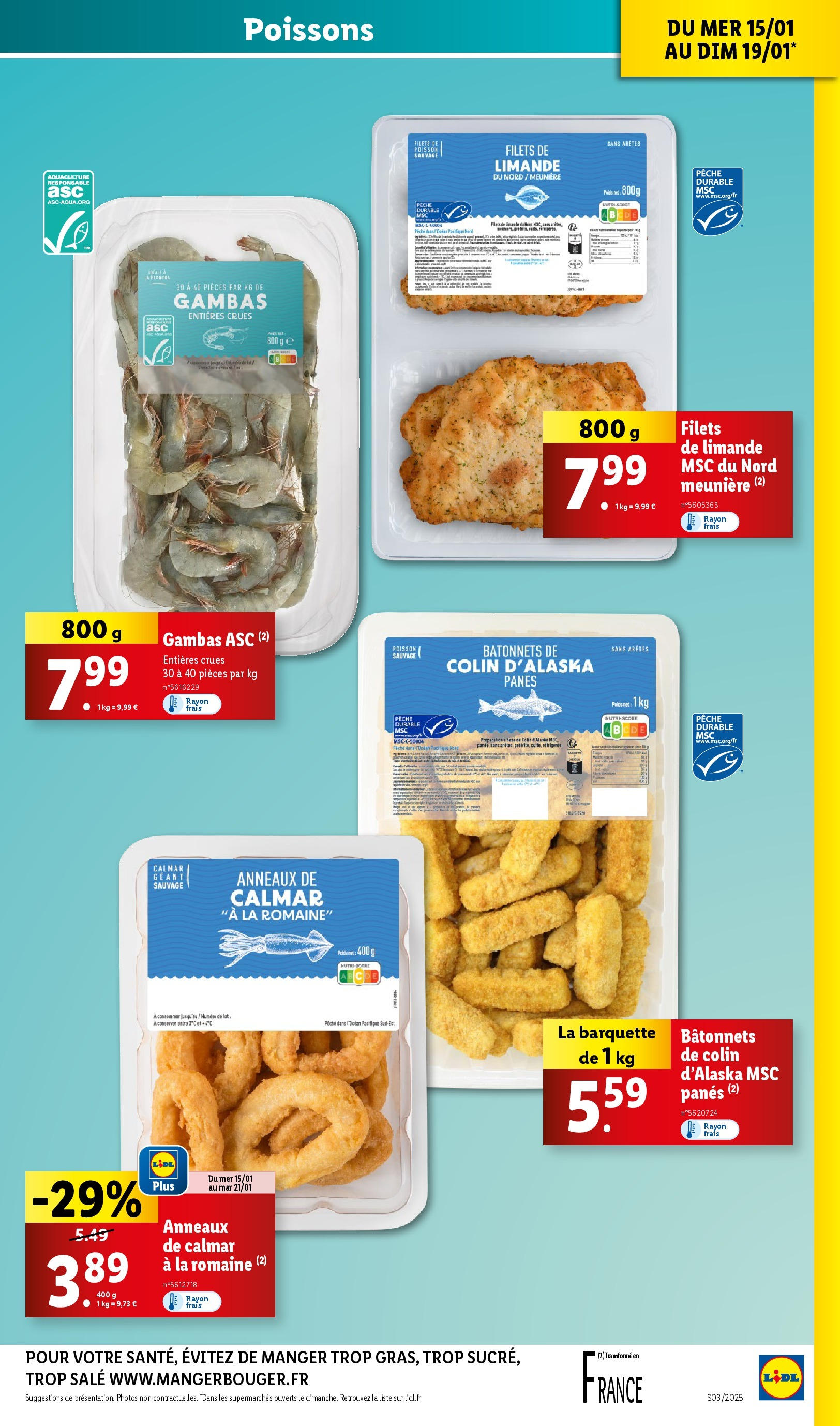 Catalogue LIDL du 14/01/2025 | Promo prospectus en ligne | Page: 9 | Produits: Plancha, Pêche, Poids, Poisson