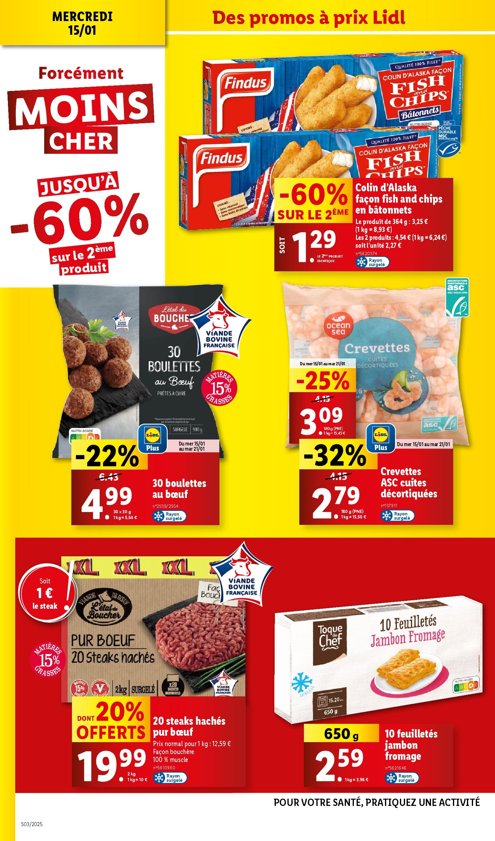 Catalogue LIDL du 14/01/2025 | Promo prospectus en ligne | Page: 16 | Produits: Pêche, Fromage, Chips, Viande bovine