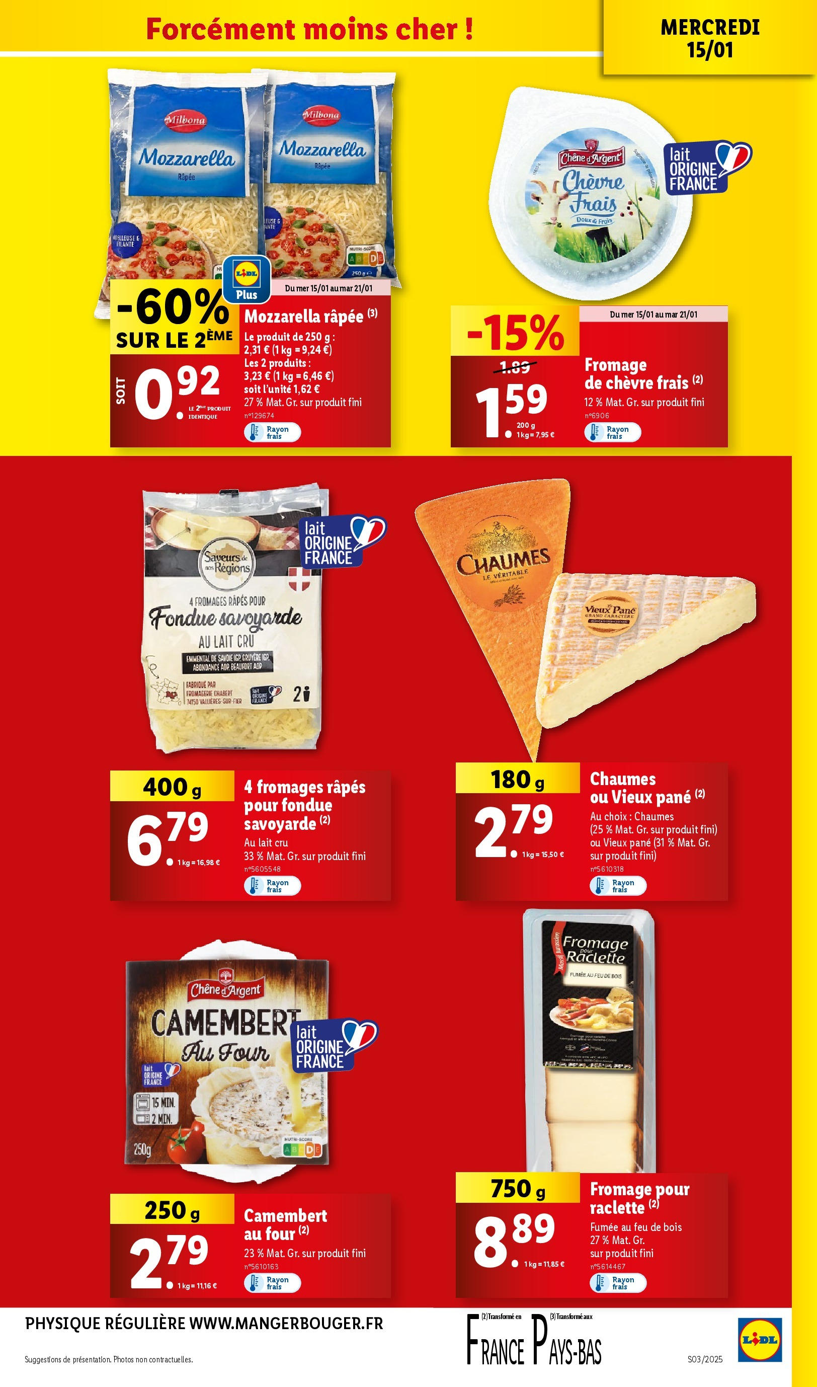 Catalogue LIDL du 14/01/2025 | Promo prospectus en ligne | Page: 17 | Produits: Beaufort, Fromage raclette, Raclette, Camembert