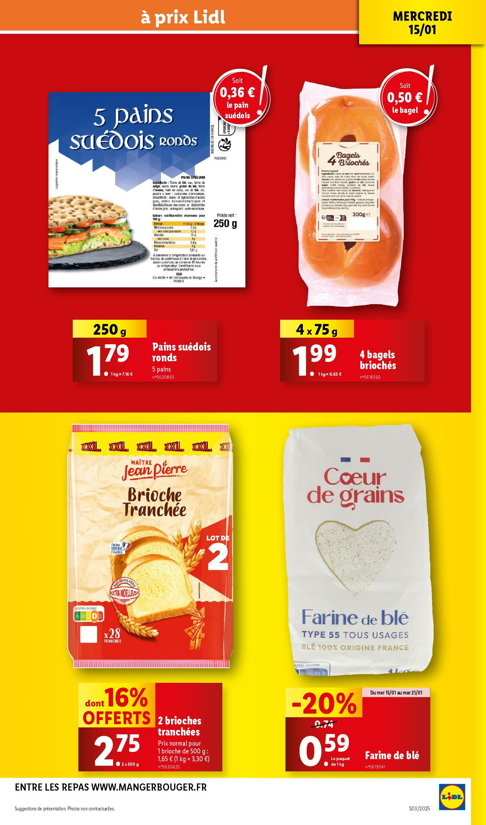 Catalogue LIDL du 14/01/2025 | Promo prospectus en ligne | Page: 23 | Produits: Farine de ble, Poids, Poudre, Pain