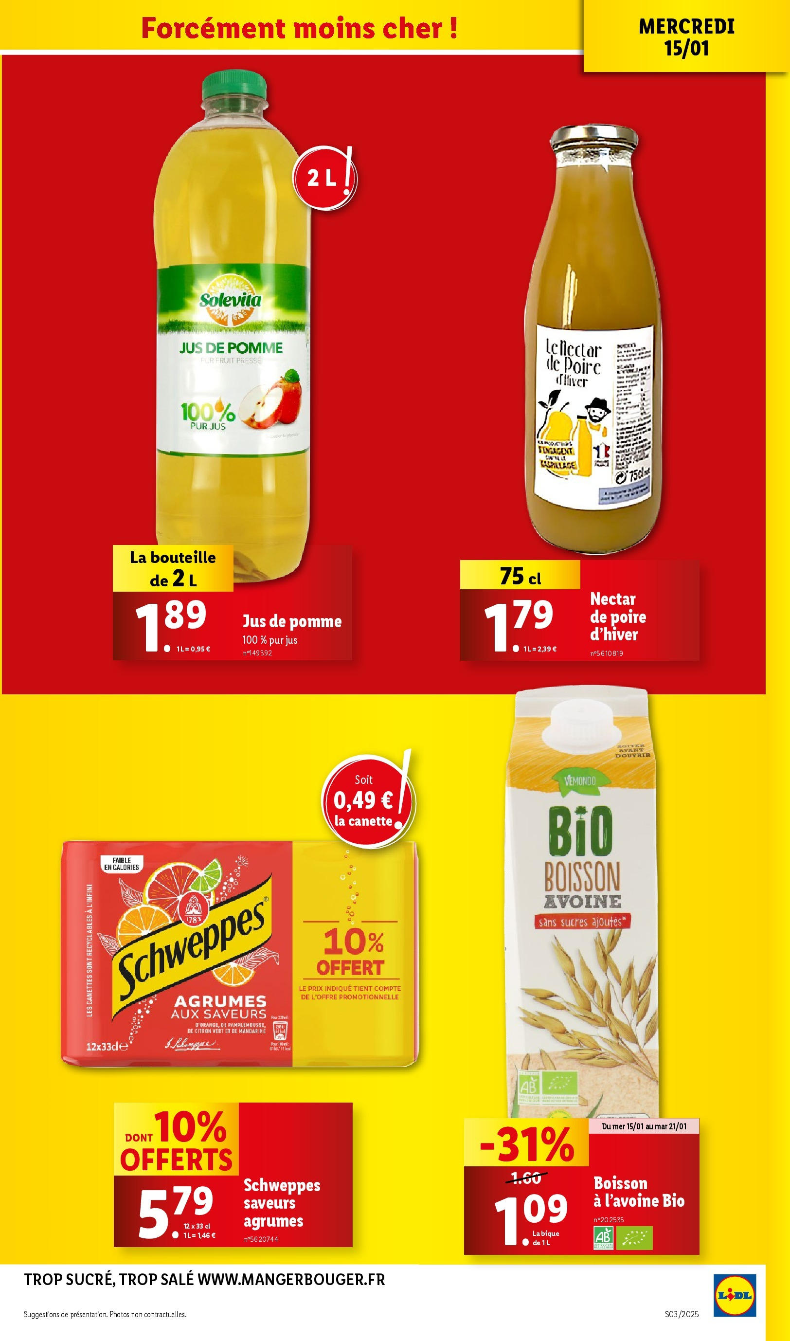 Catalogue LIDL du 14/01/2025 | Promo prospectus en ligne | Page: 25 | Produits: Citron vert, Poire, Pomme, Jus